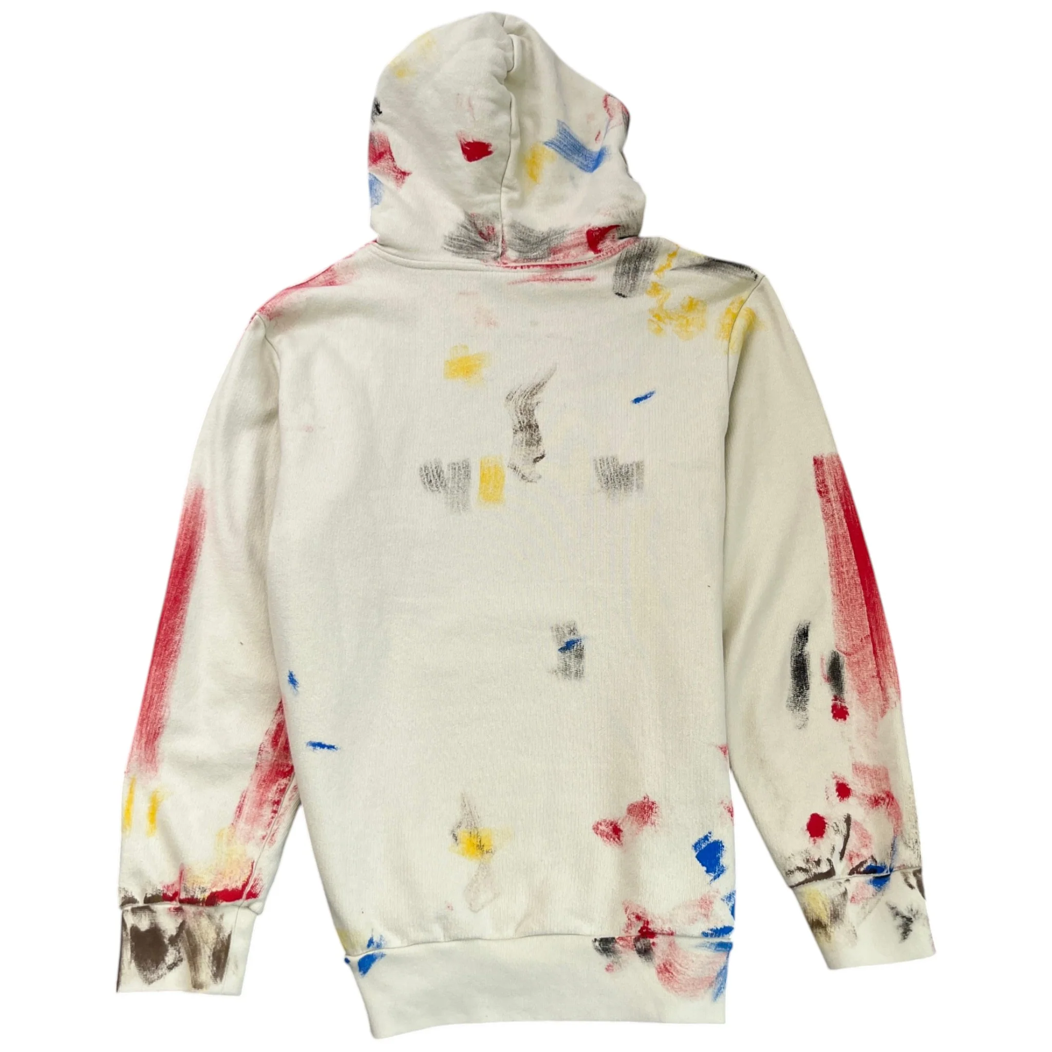 Men's Painted College Hoodie Beige Size XL - Image 2