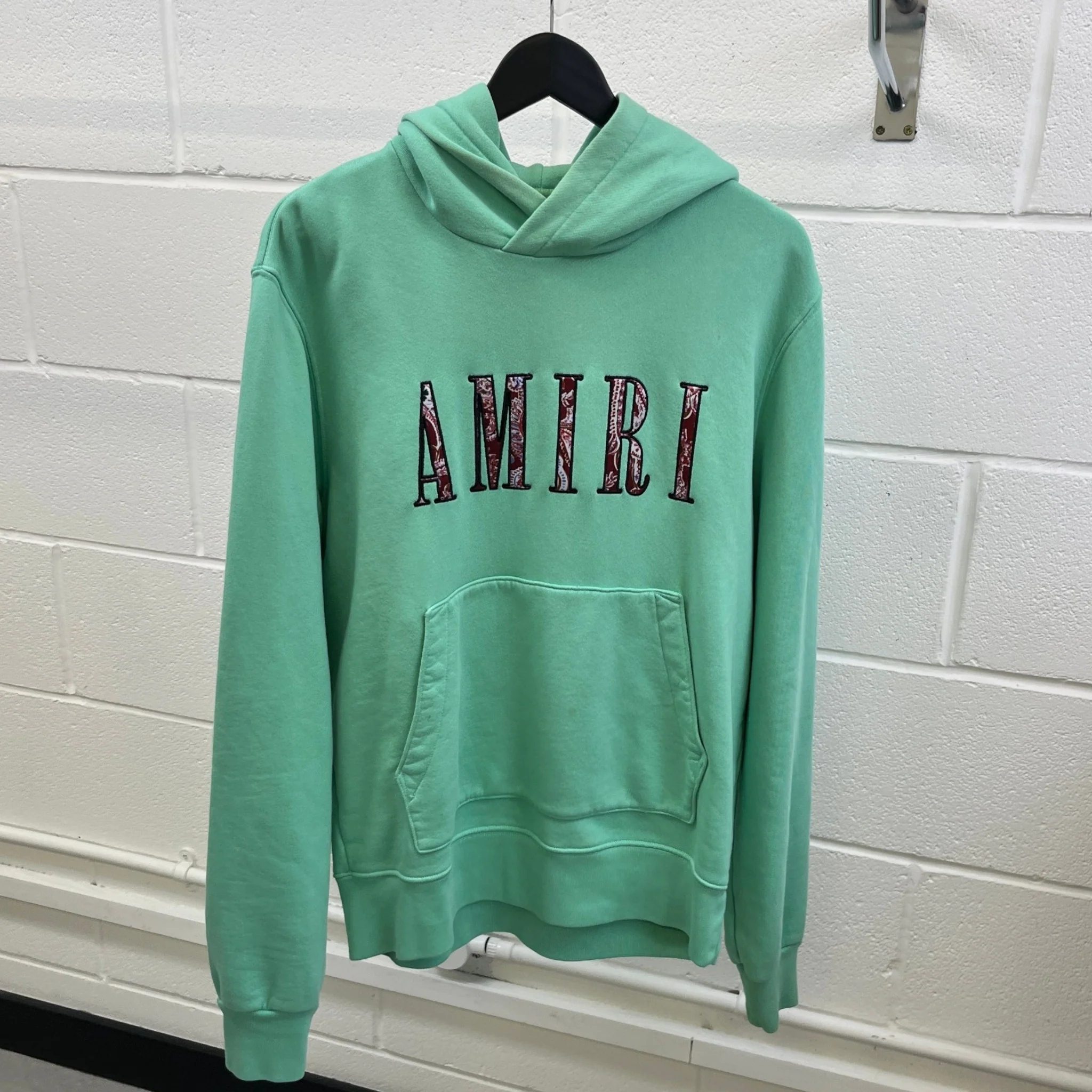 Men's Paisley Core Logo Hoodie Green Size S - Image 8