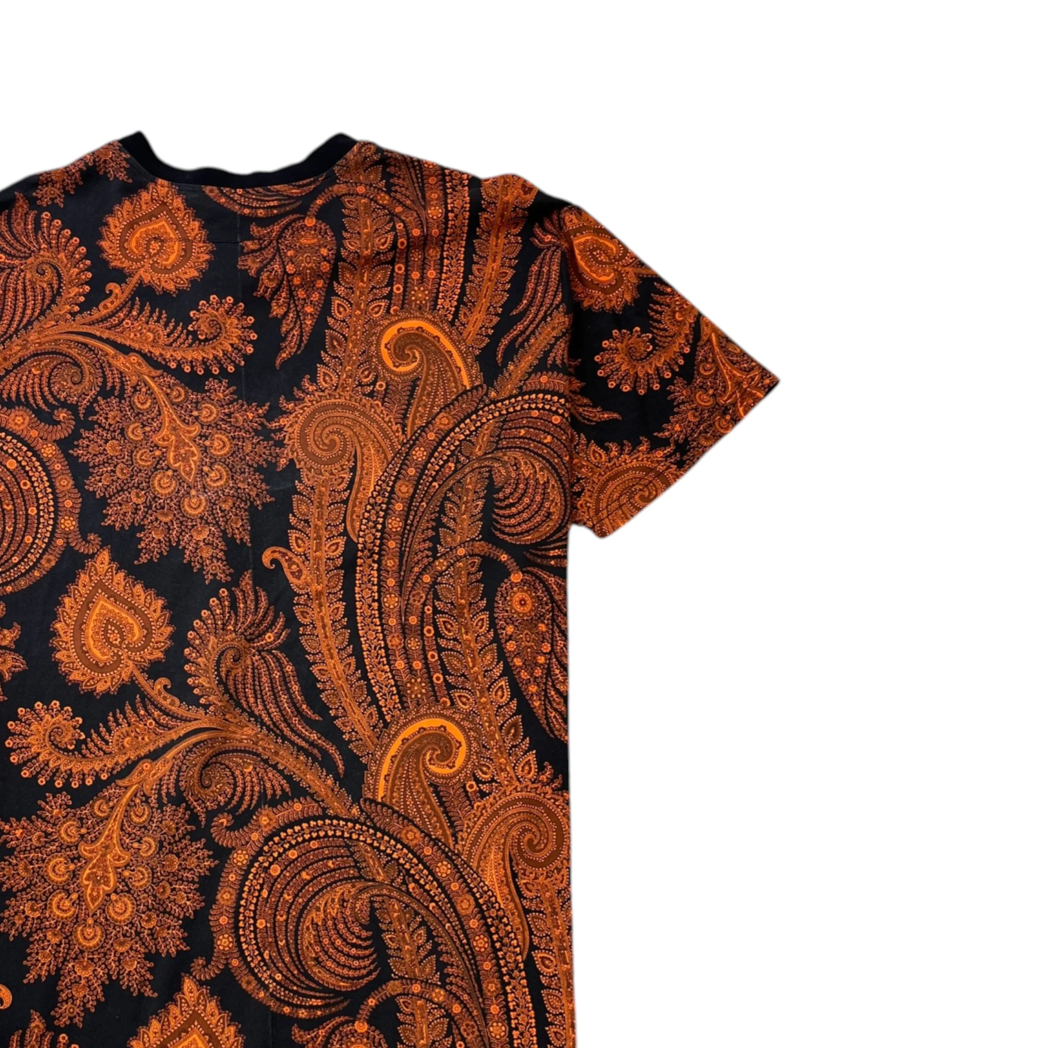 Men's Paisley Print T-Shirt Black Size M - Image 4