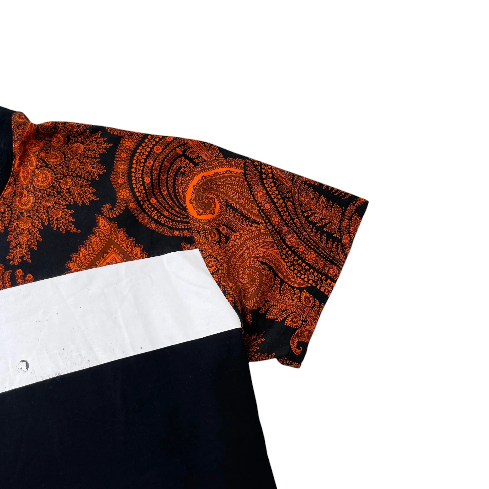 Men's Paisley Print T-Shirt Black Size M - Image 5