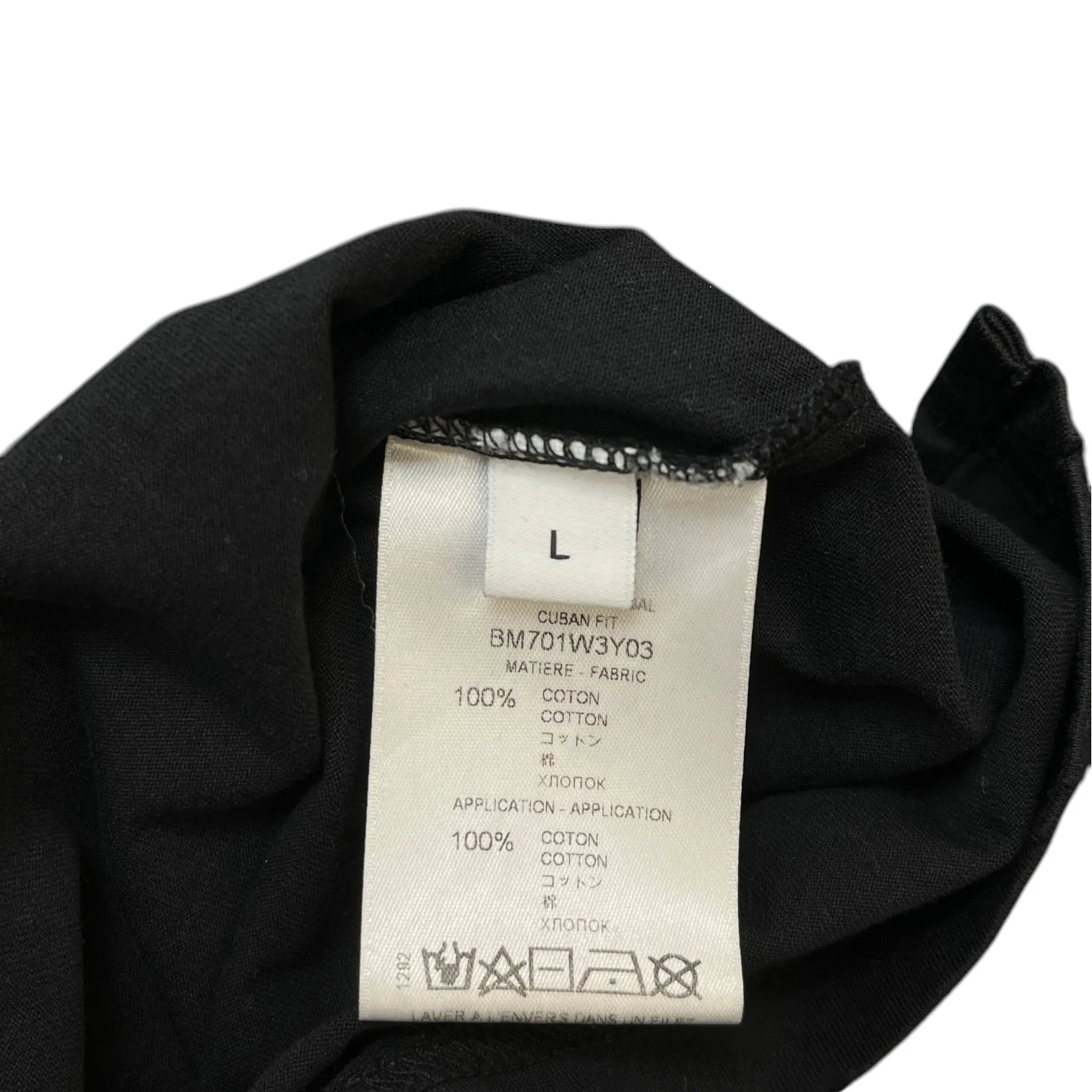 Men's Patch Logo Distressed T-Shirt Black Size L - Image 7