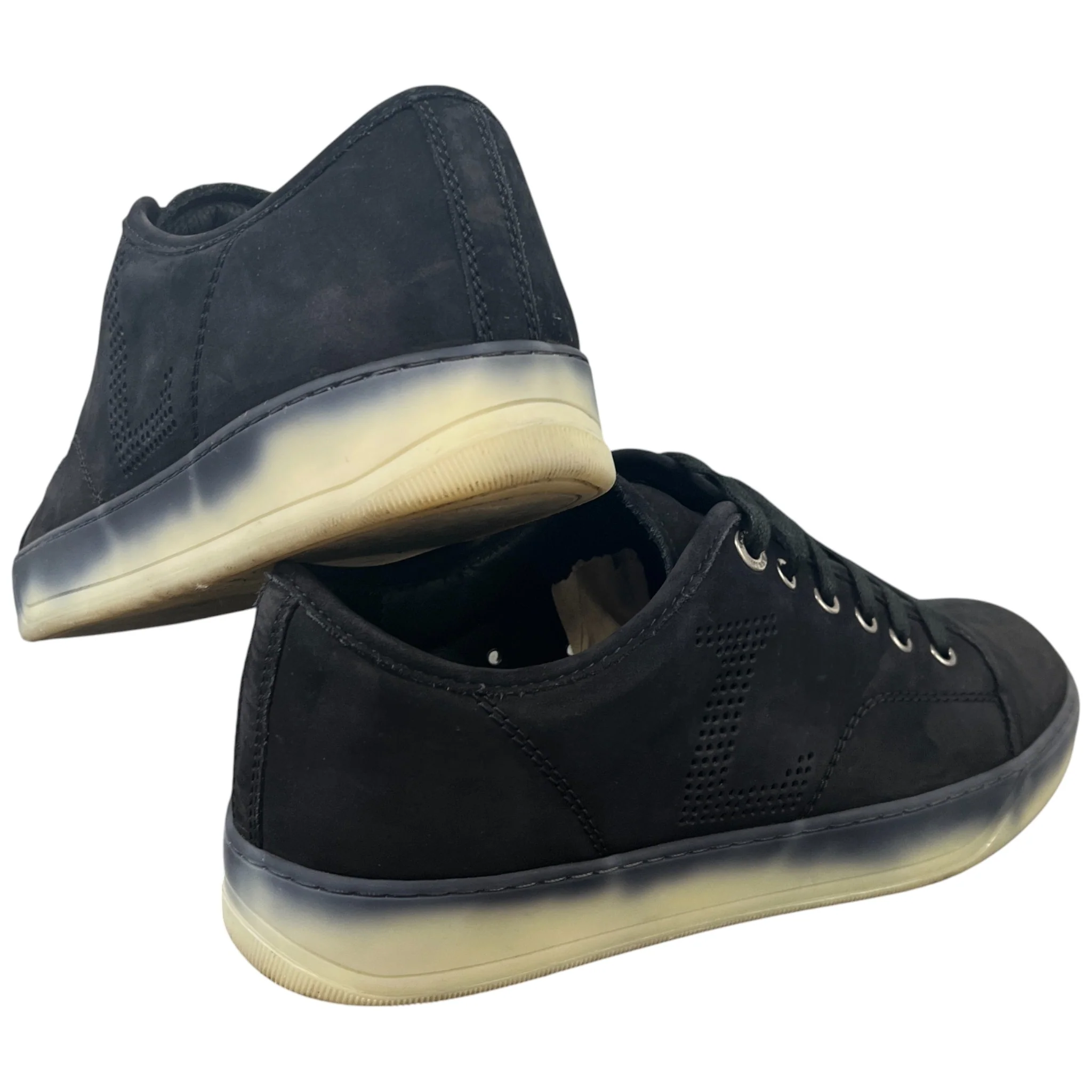 Men's Perforated Low Trainers Black Size EU 40 / UK 6 - Image 10