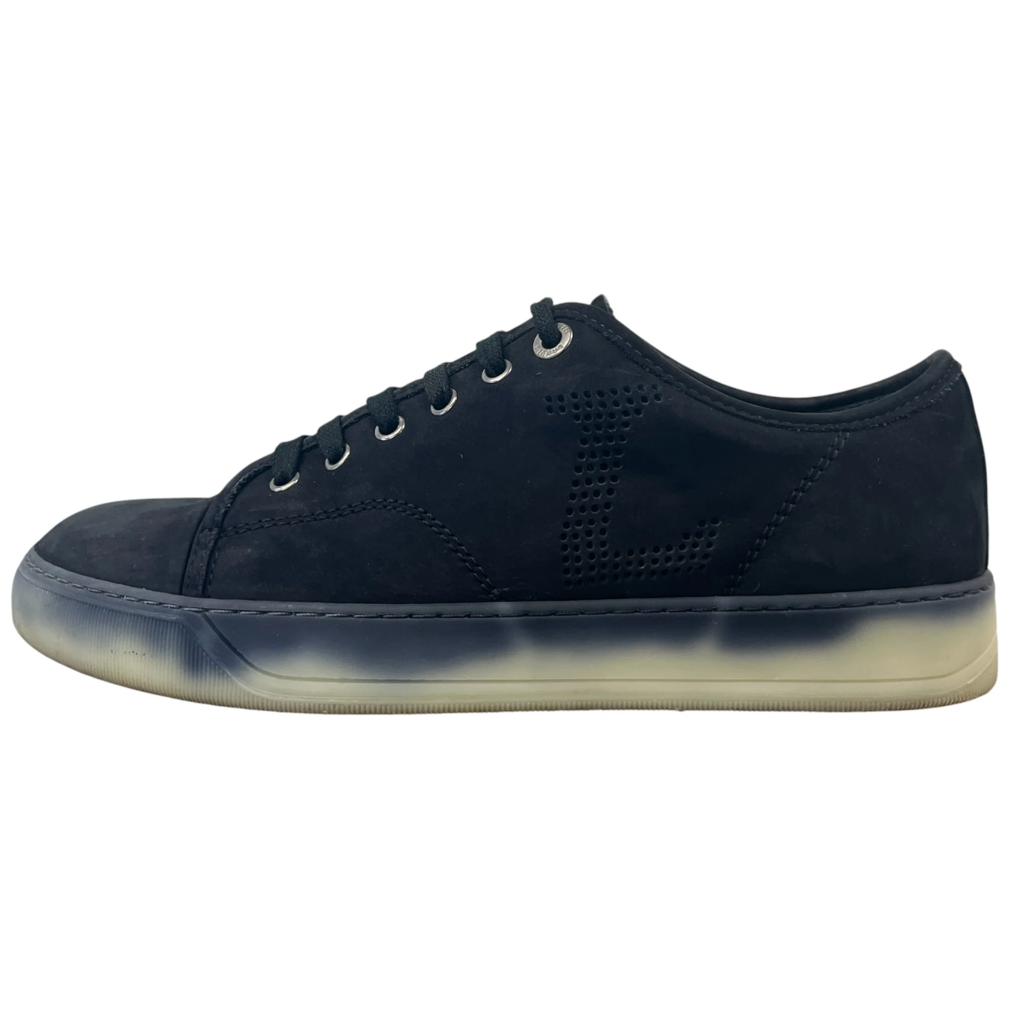 Men's Perforated Low Trainers Black Size EU 40 / UK 6 - Image 5
