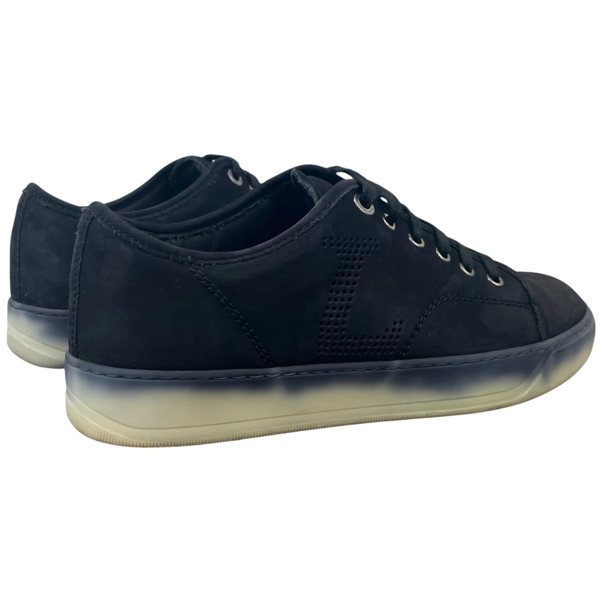Men's Perforated Low Trainers Black Size EU 40 / UK 6 - Image 9