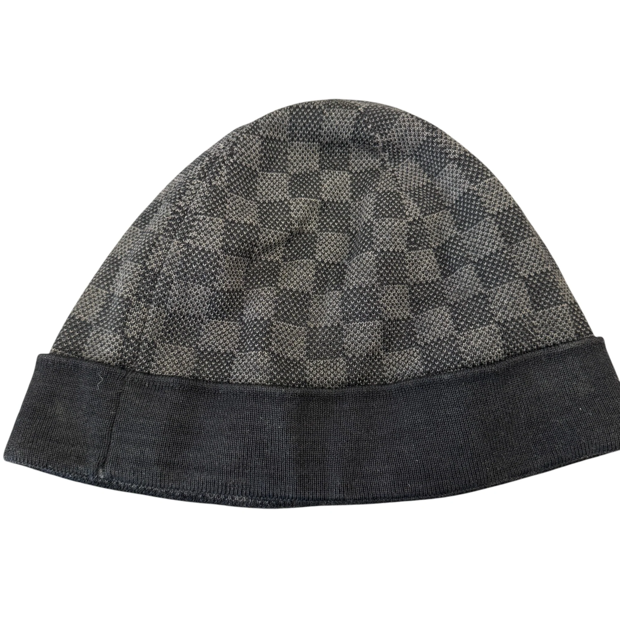 Men's Petit Damier Beanie Hat Black - Image 3
