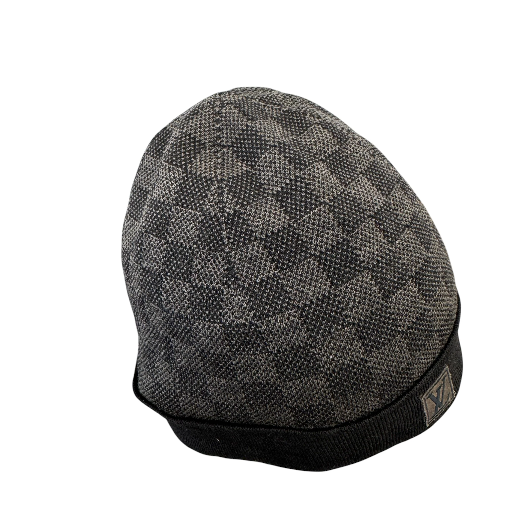 Men's Petit Damier Beanie Hat Black - Image 5
