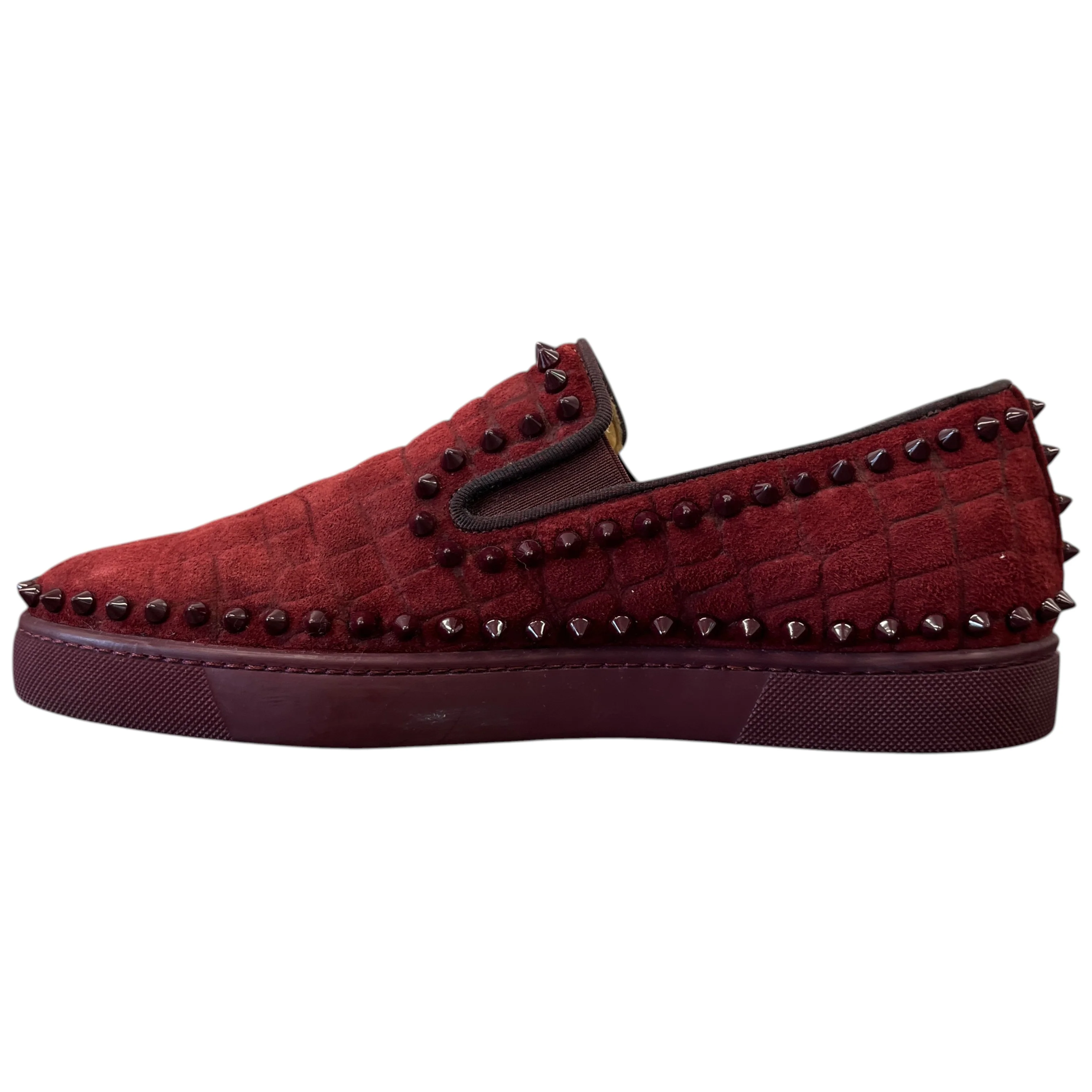 Men's Pik Boat Flat Veau Velours Loafers Burgundy Size EU 40.5 / UK 6.5 - Image 2