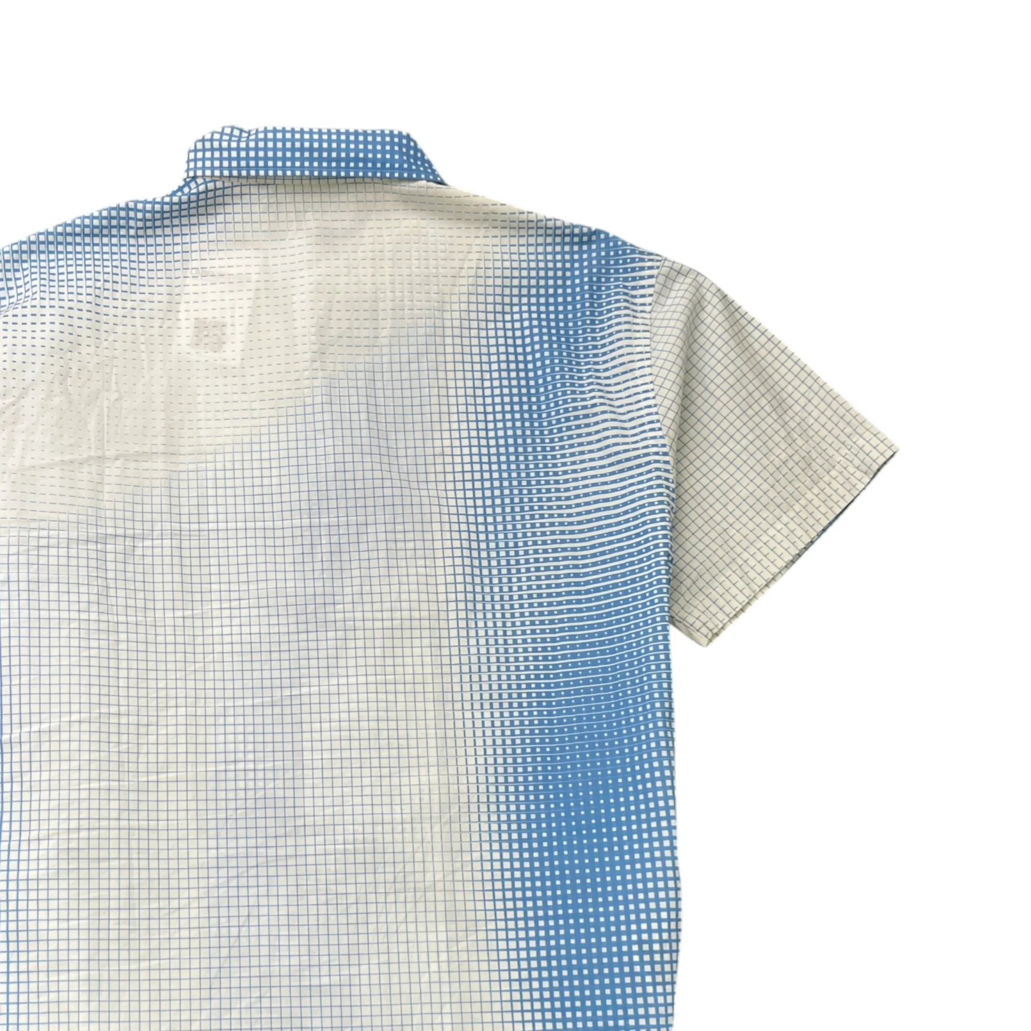 Men's Pixel Triangle Logo Short Sleeve Shirt Blue Size XL - Image 4