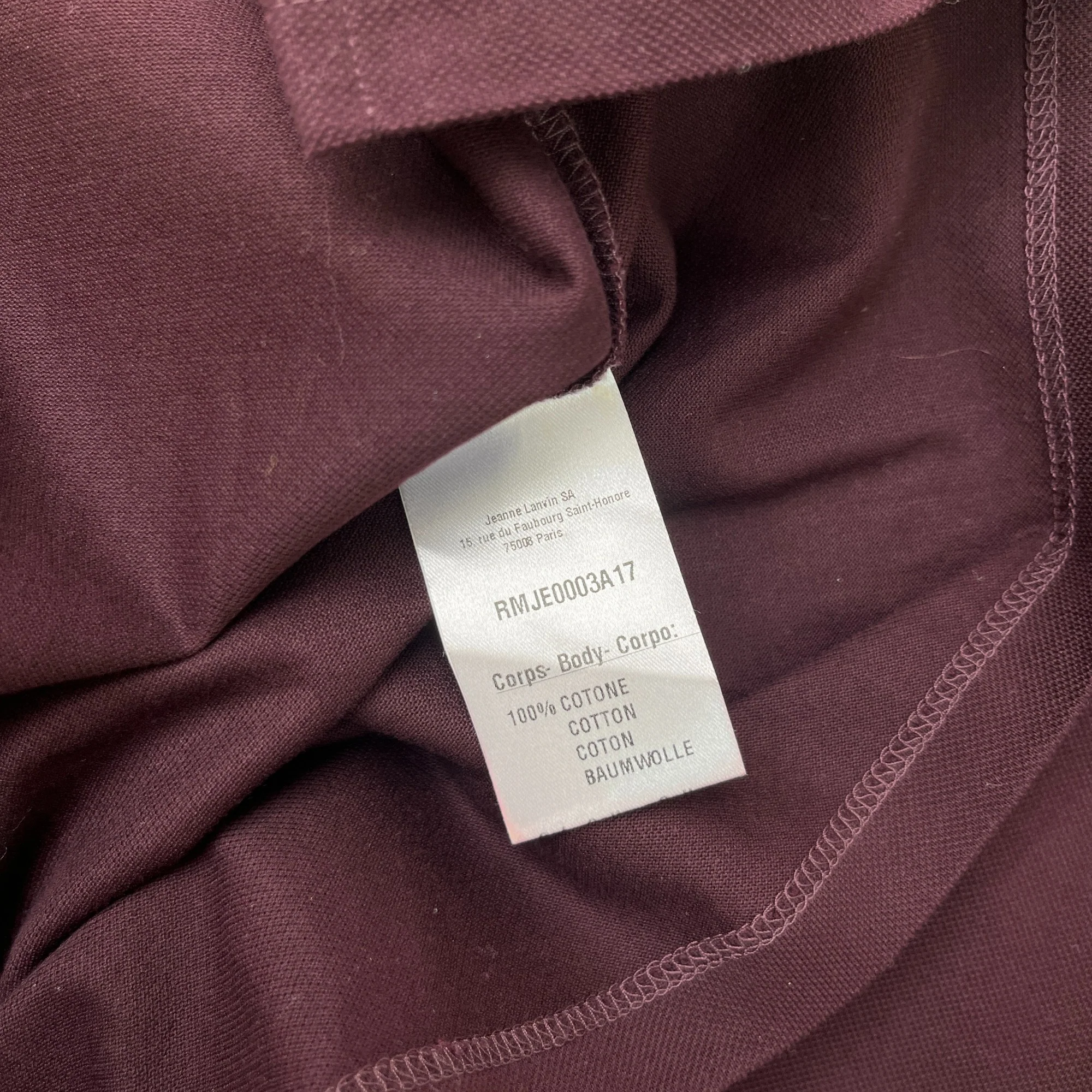 Men's Plain Polo Shirt Burgundy Size L - Image 6