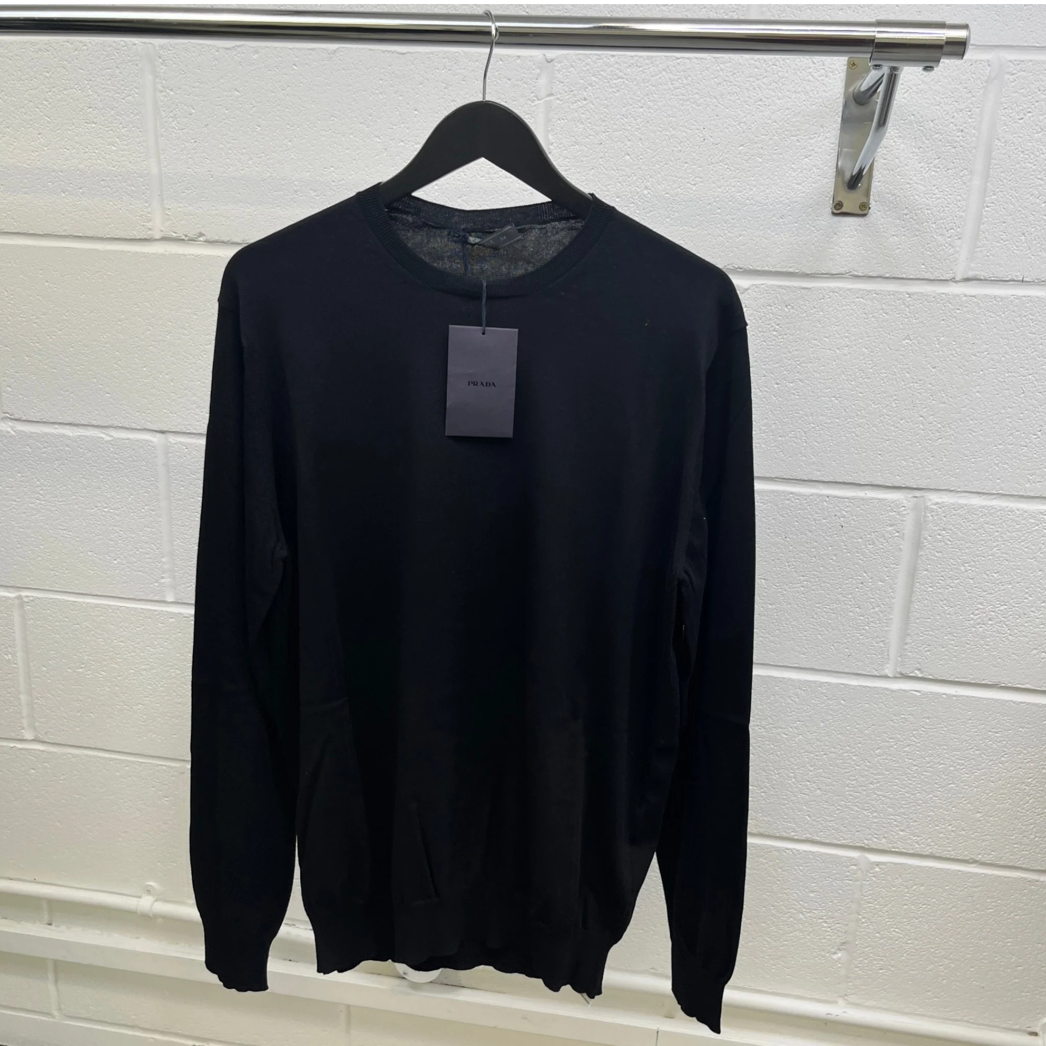 Men's Plain Wool Jumper Black Size IT 54 / UK XXL - Image 8