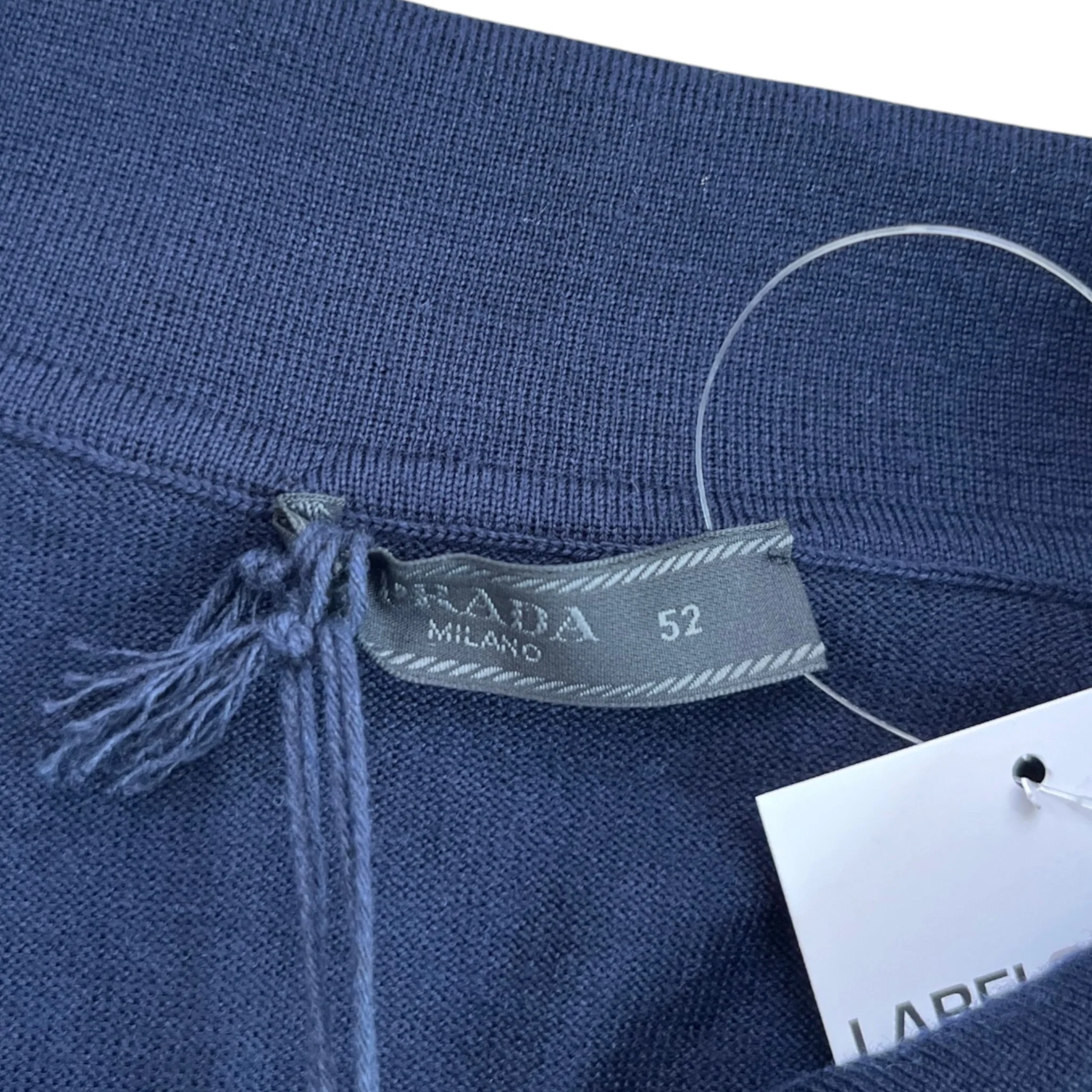 Men's Plain Wool Polo Shirt Navy Size IT 52 / UK XL - Image 7