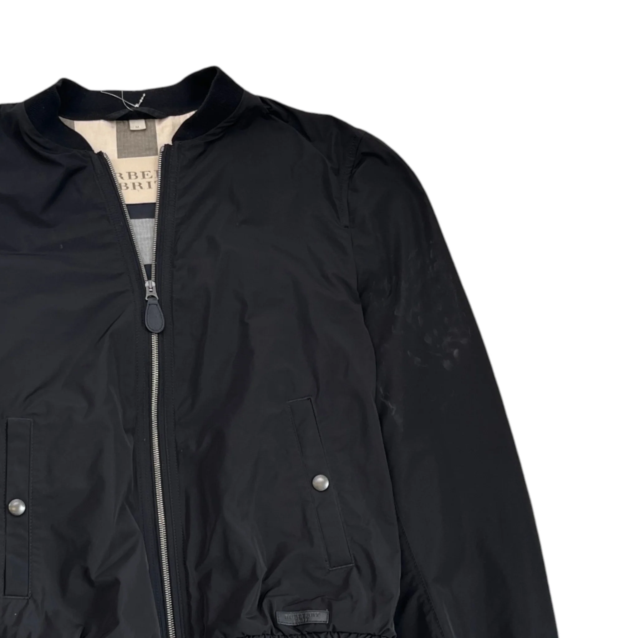Men's Plaque Logo Bomber Jacket Black Size M - Image 3