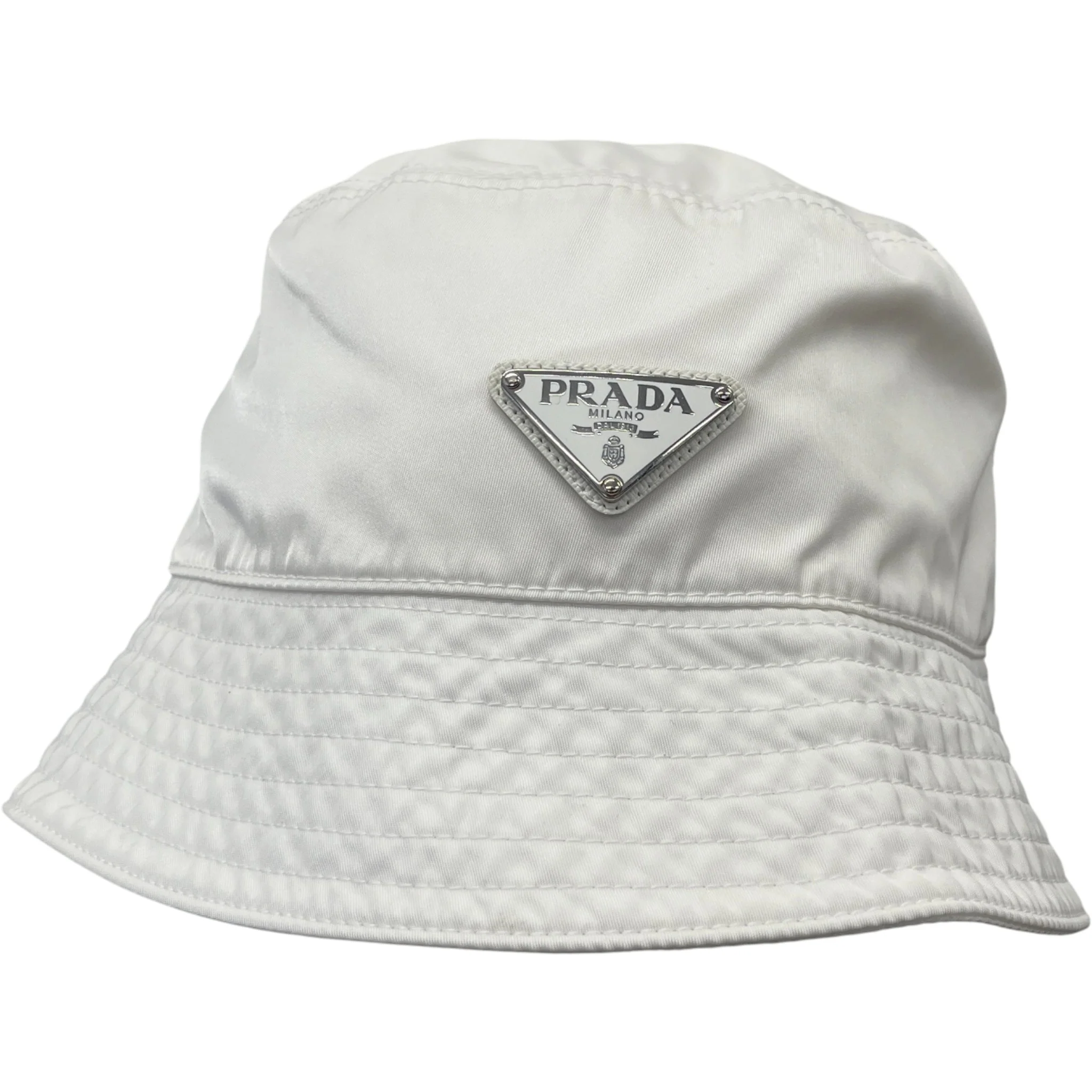 Men's Plaque Logo Bucket Hat White Size XXL