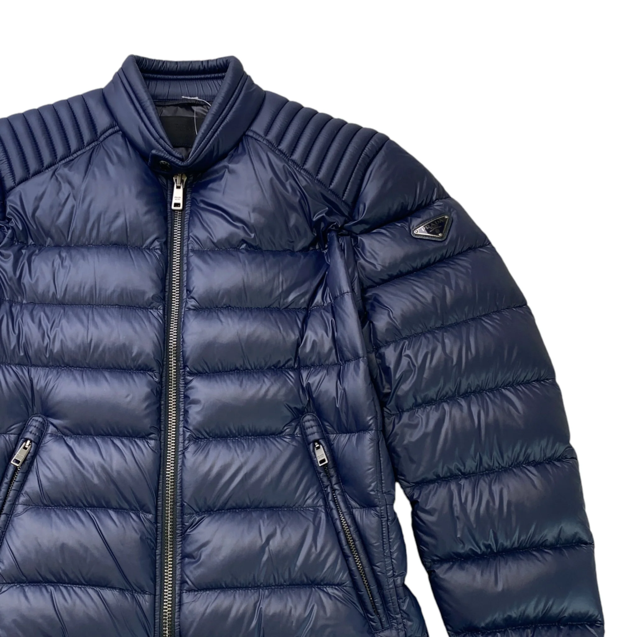 Men's Plaque Logo Down Jacket Blue Size IT 46 / S - Image 3