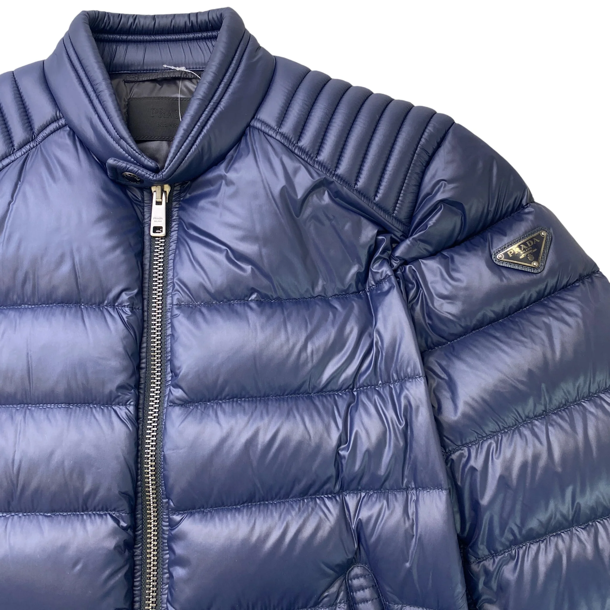 Men's Plaque Logo Down Jacket Blue Size IT 46 / S - Image 5