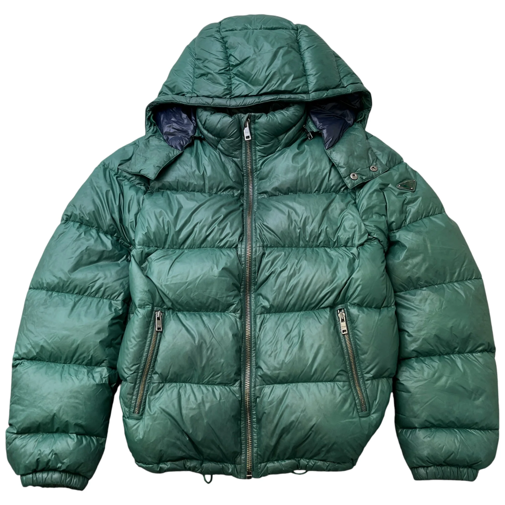 Men's Plaque Logo Down Jacket Green Size IT 52 / XL