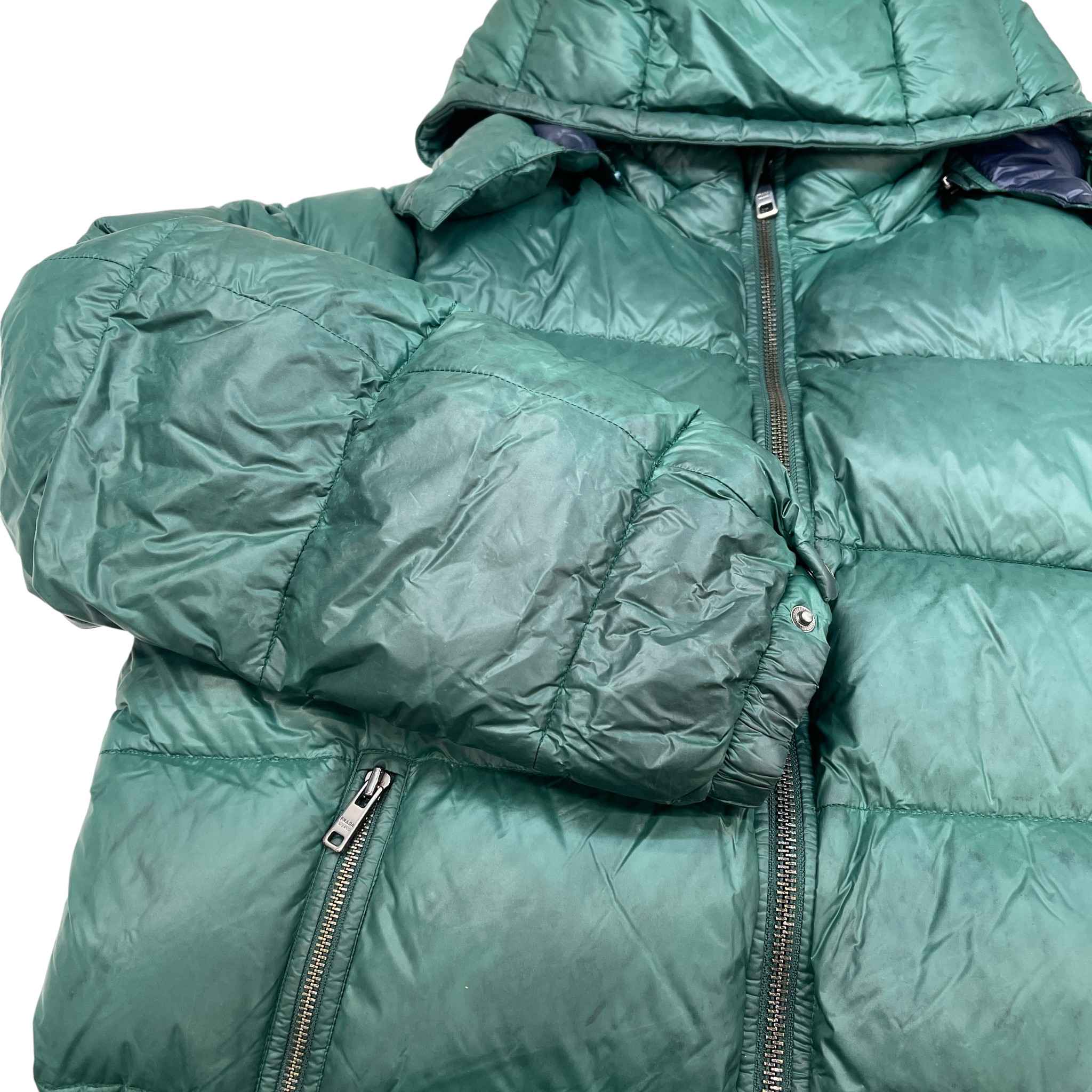 Men's Plaque Logo Down Jacket Green Size IT 52 / XL - Image 10