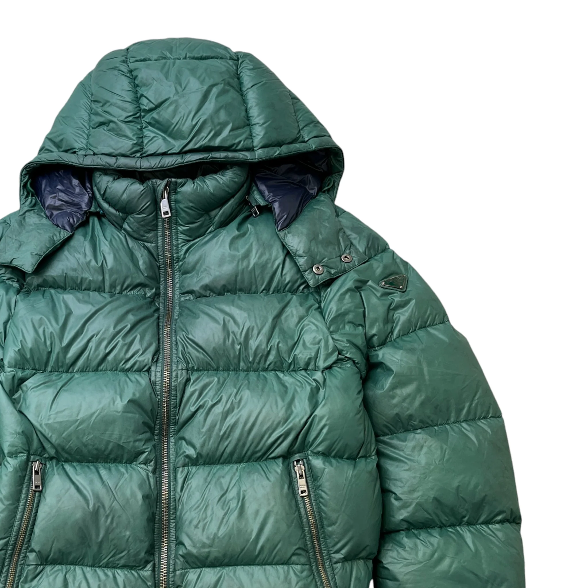 Men's Plaque Logo Down Jacket Green Size IT 52 / XL - Image 3
