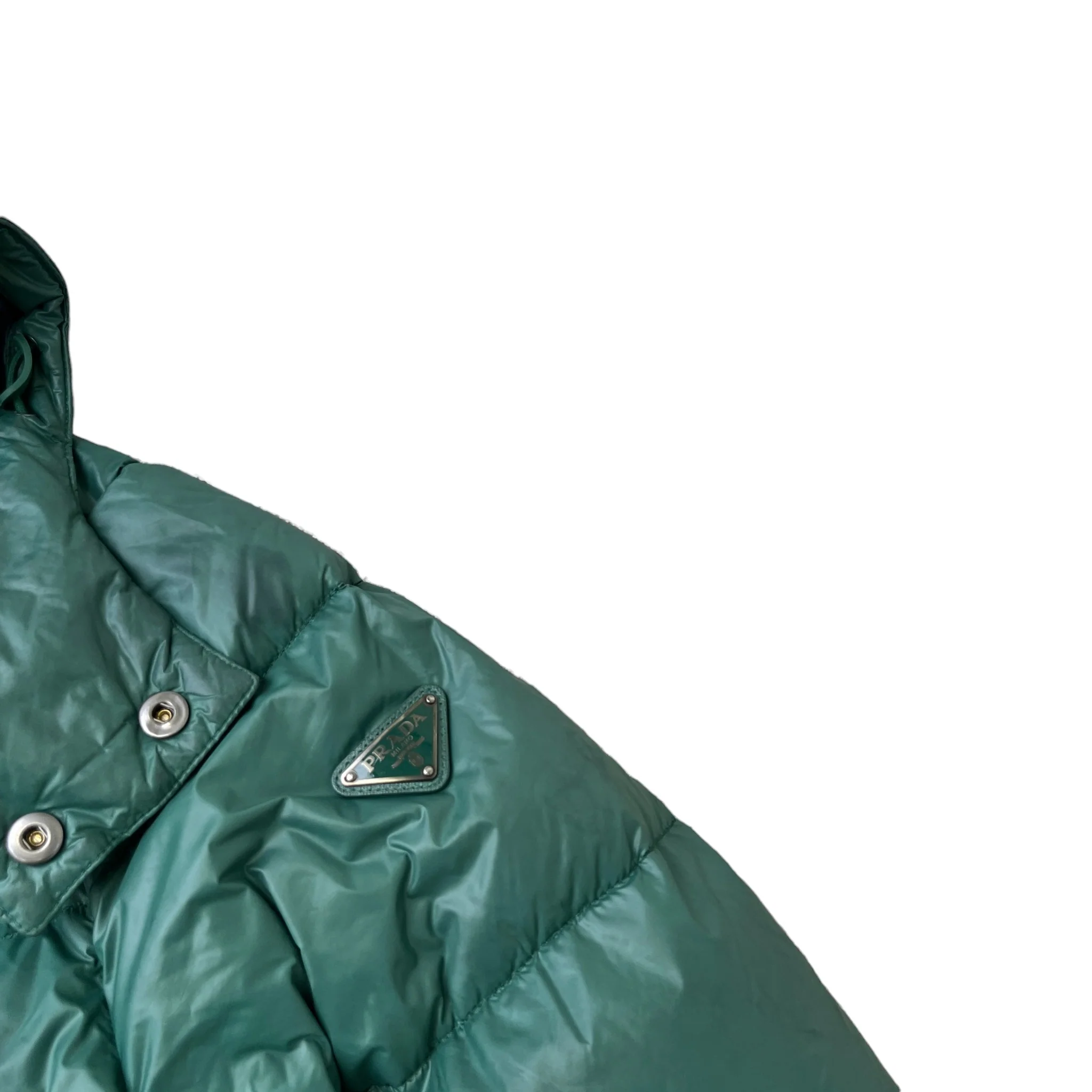Men's Plaque Logo Down Jacket Green Size IT 52 / XL - Image 5