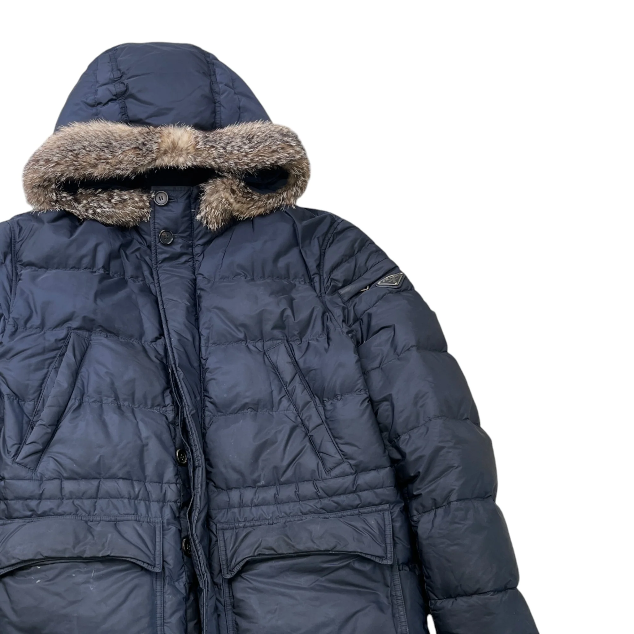 Men's Plaque Logo Down Jacket Navy Size IT 48 / M - Image 3