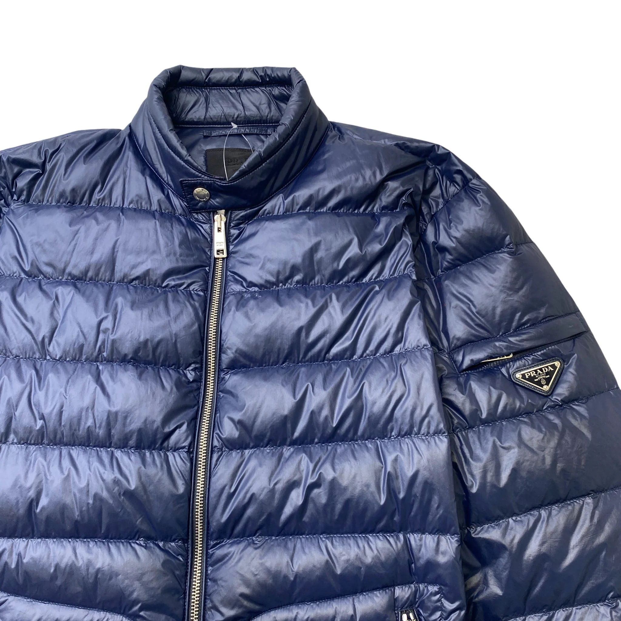 Men's Plaque Logo Down Jacket Navy Size IT 52 / XL - Image 5