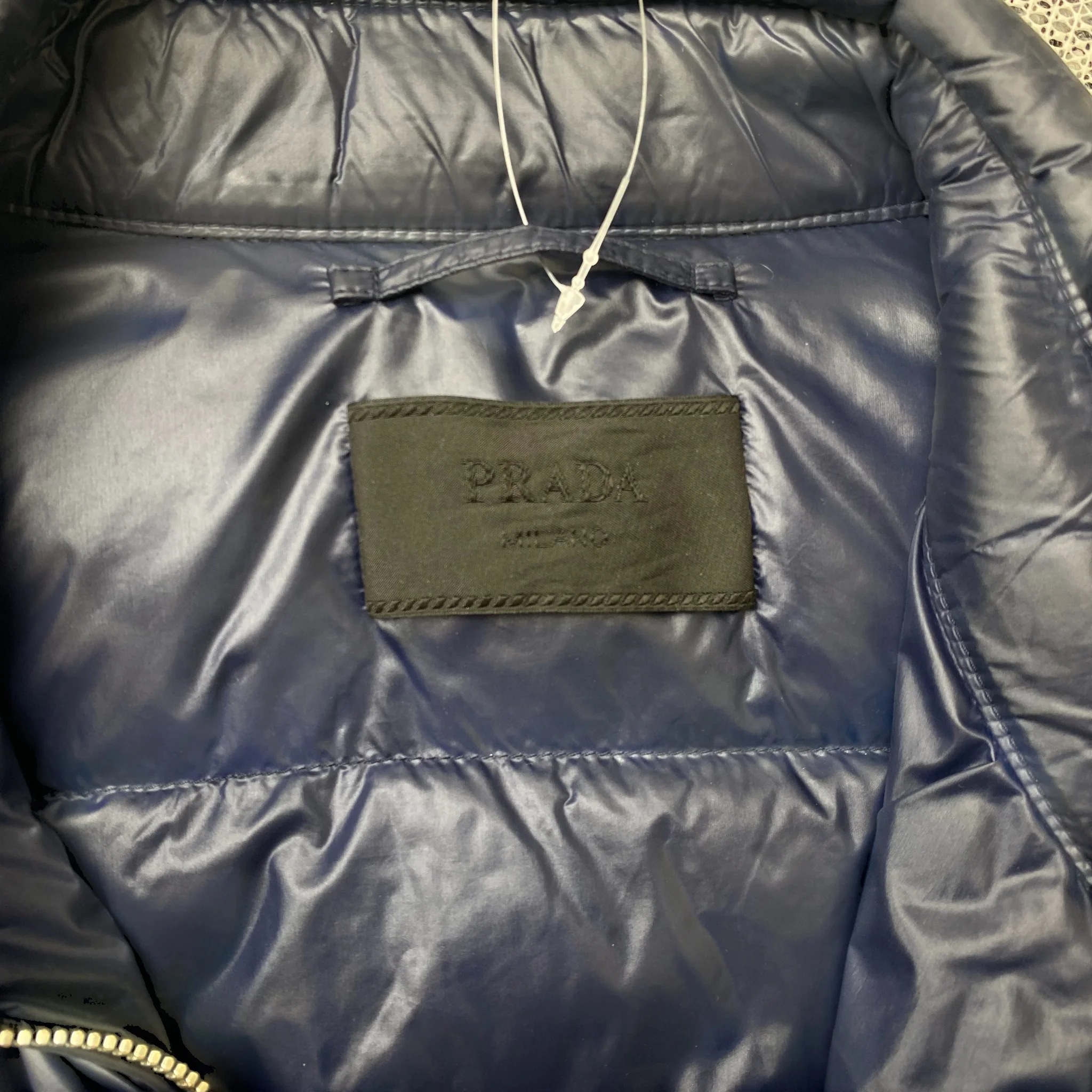 Men's Plaque Logo Down Jacket Navy Size IT 52 / XL - Image 6
