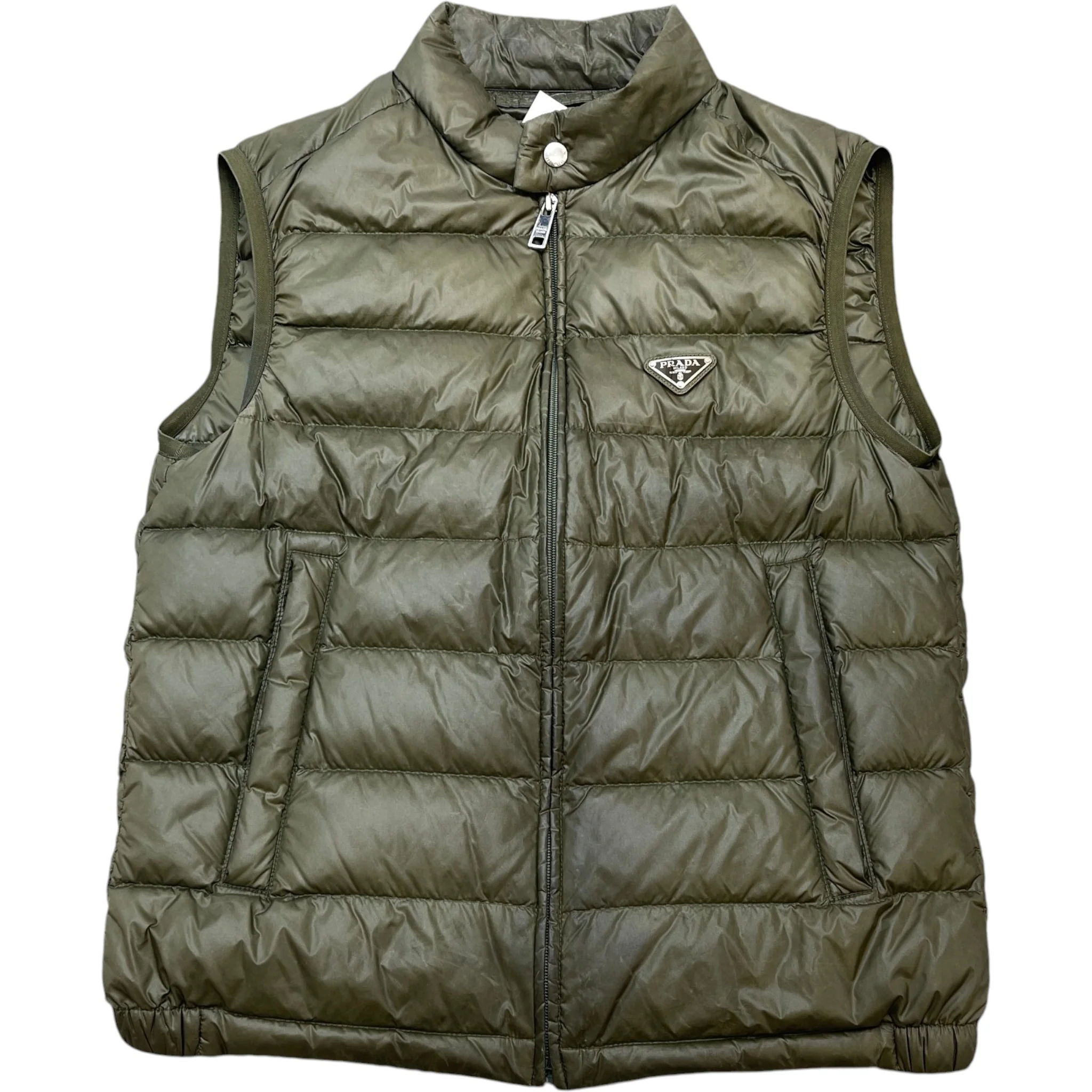 Men's Plaque Logo Gilet Khaki Size IT 46 / S