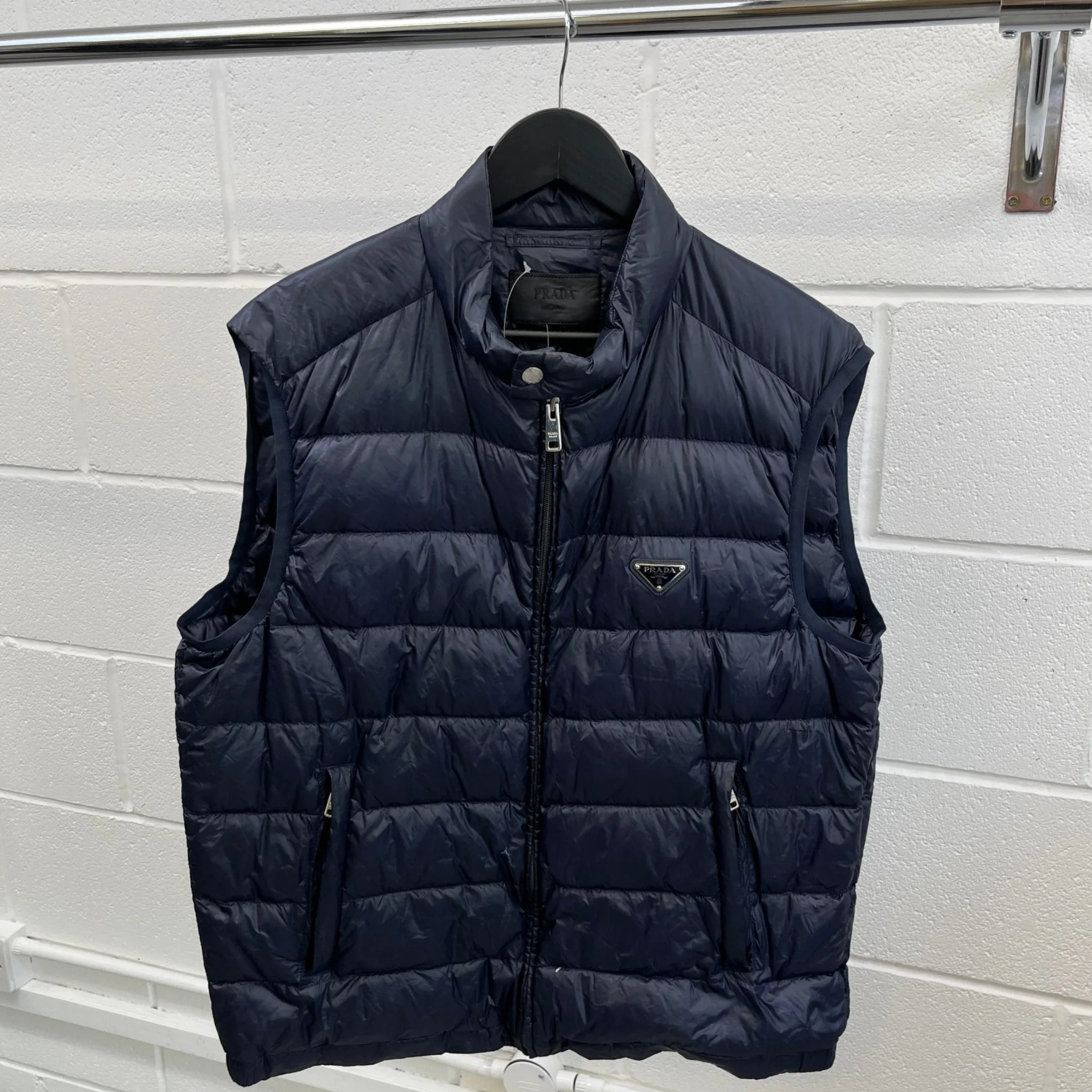 Men's Plaque Logo Gilet Navy Size IT 56 / XXXL - Image 8