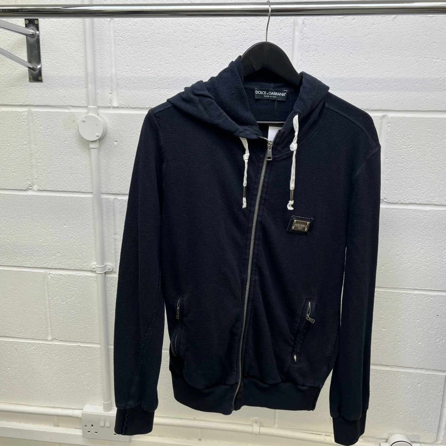 Men's Plaque Logo Hoodie Navy Size IT 46 / UK S - Image 8