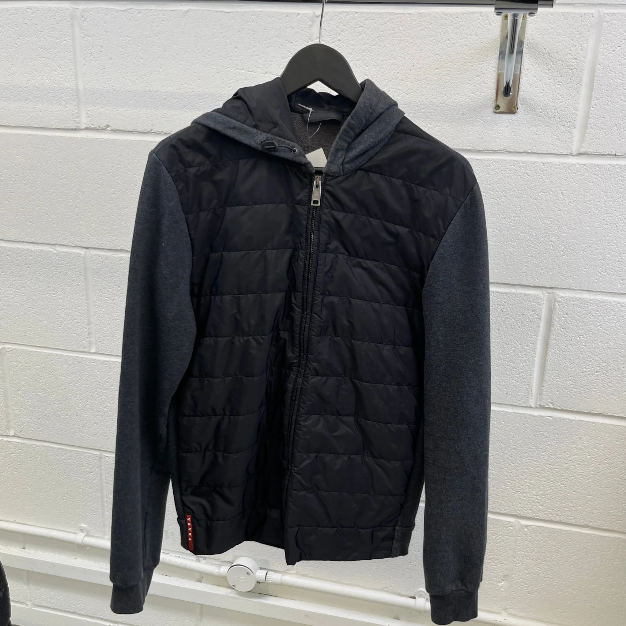 Men's Plaque Logo Jacket Grey Size M - Image 8
