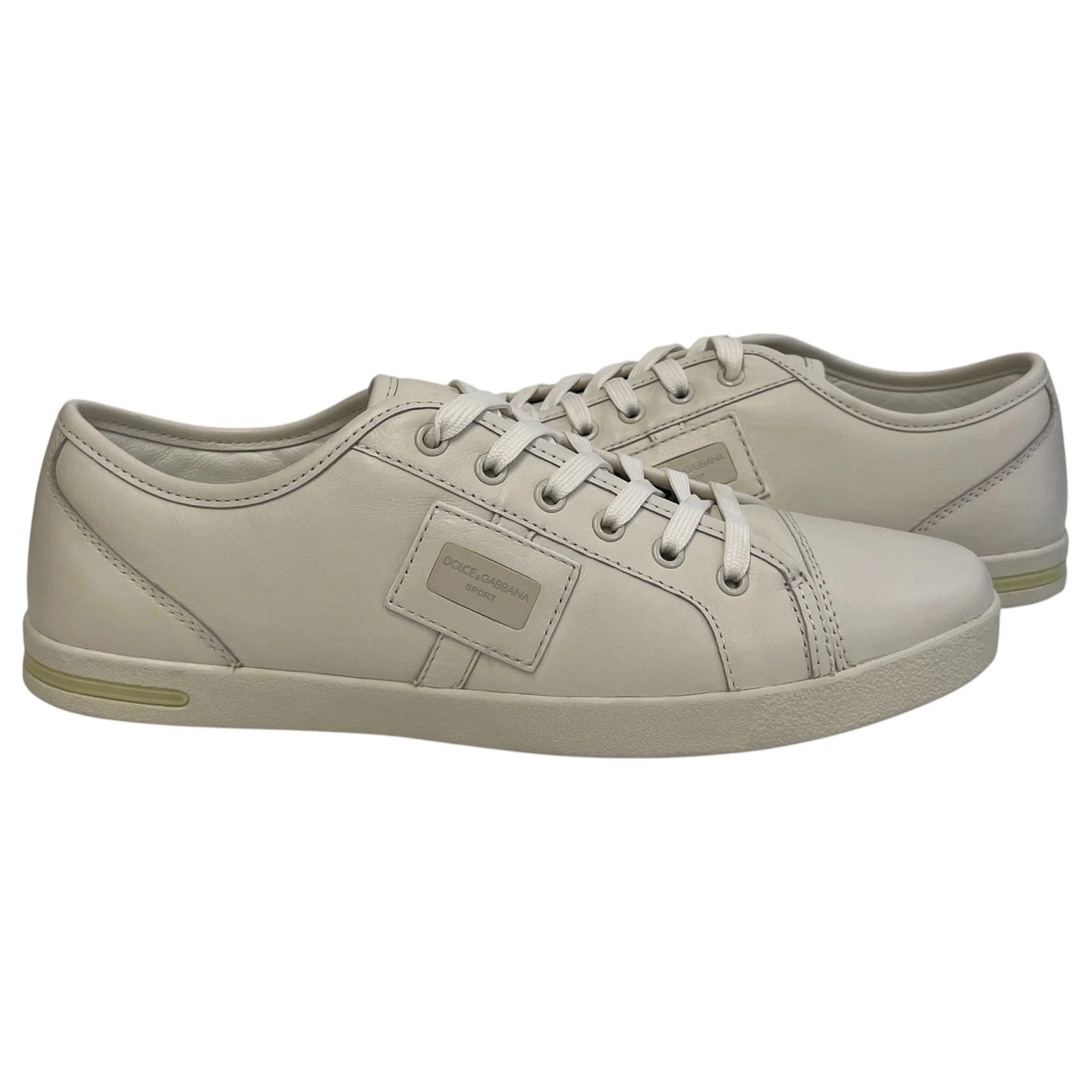 Men's Plaque Logo Low Trainers White Size EU 42 / UK 8 - Image 3
