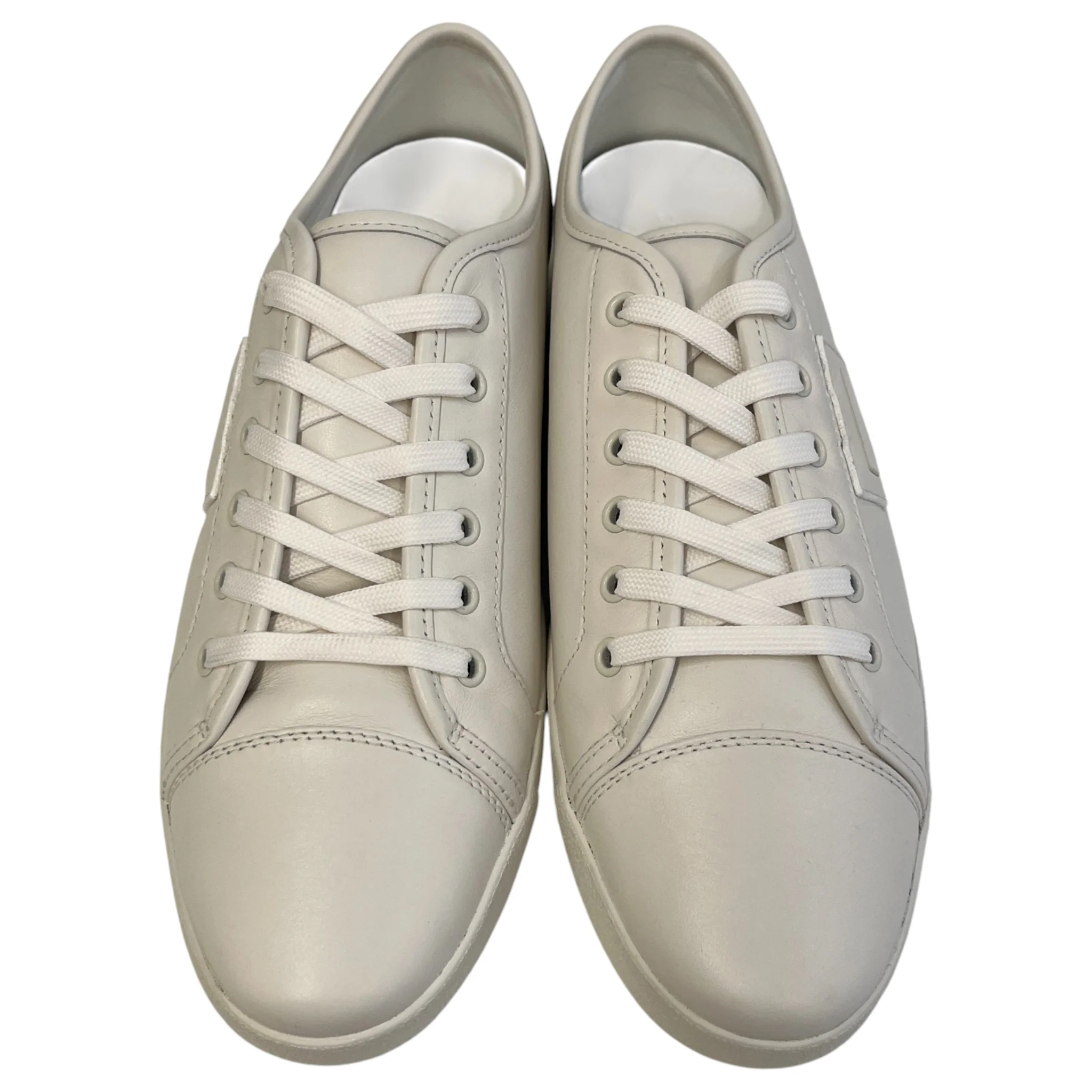 Men's Plaque Logo Low Trainers White Size EU 42 / UK 8 - Image 6