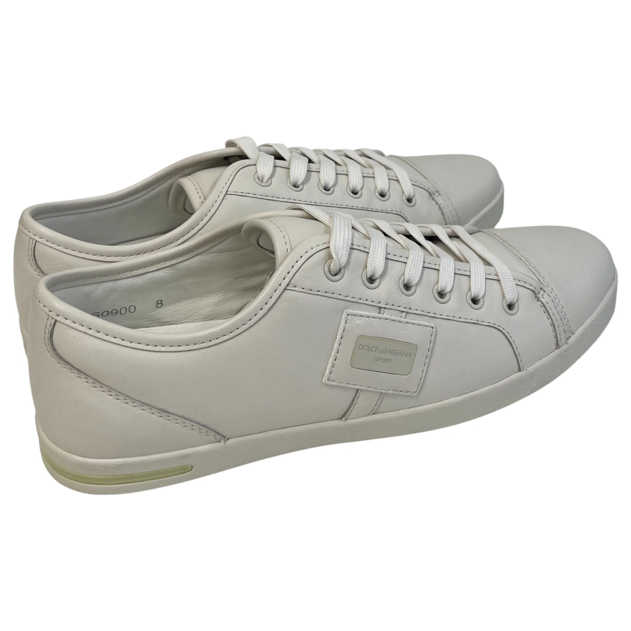 Men's Plaque Logo Low Trainers White Size EU 42 / UK 8 - Image 8