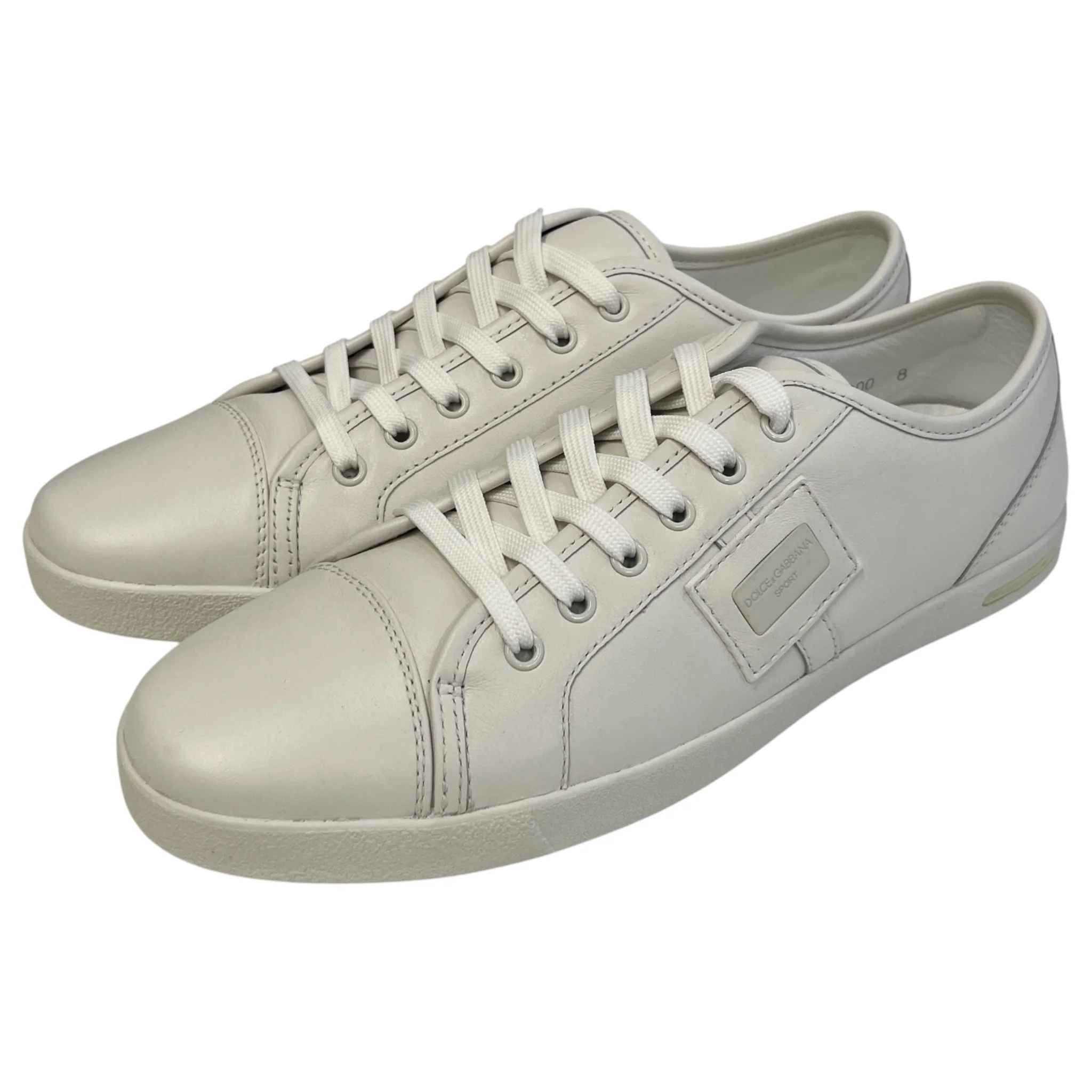 Men's Plaque Logo Low Trainers White Size EU 42 / UK 8 - Image 9