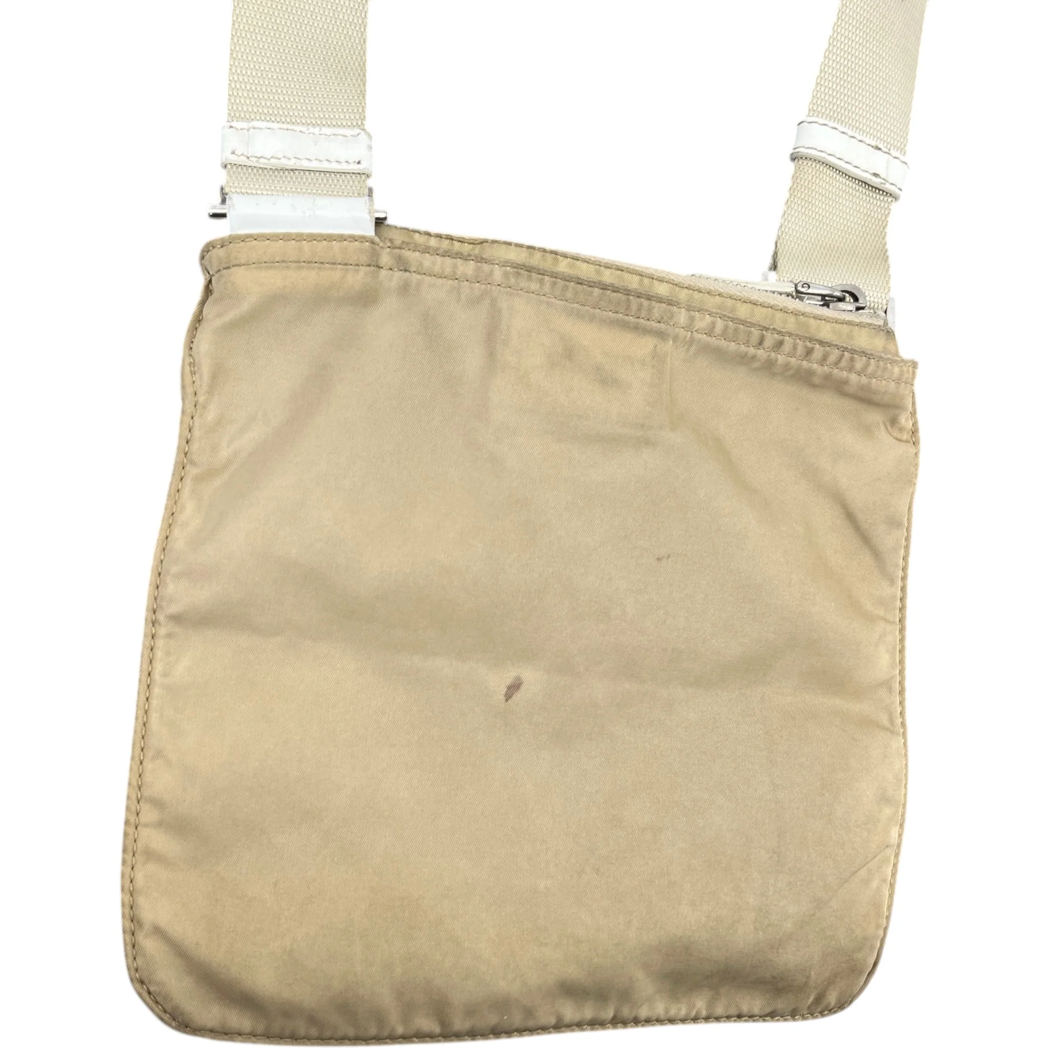 Men's Plaque Logo Messenger Bag Beige - Image 3