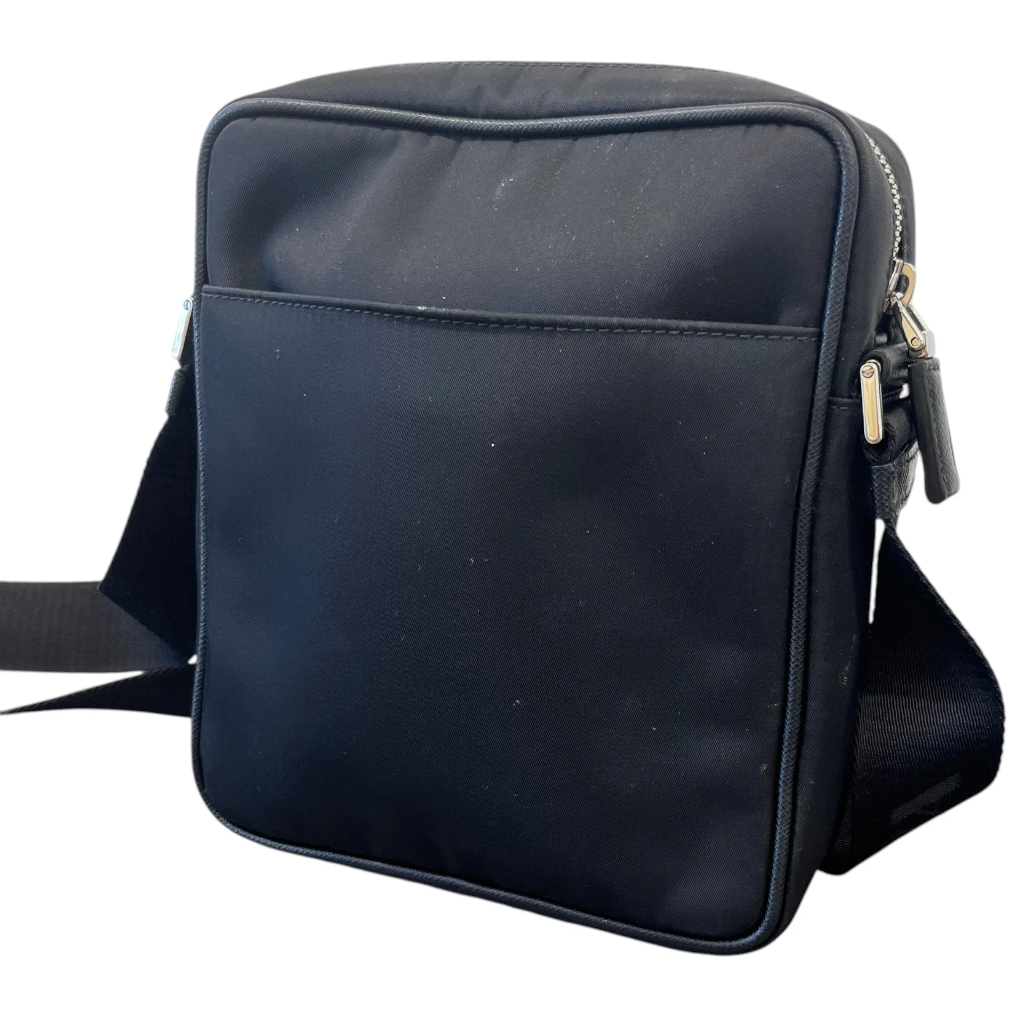 Men's Plaque Logo Messenger Bag Black - Image 10
