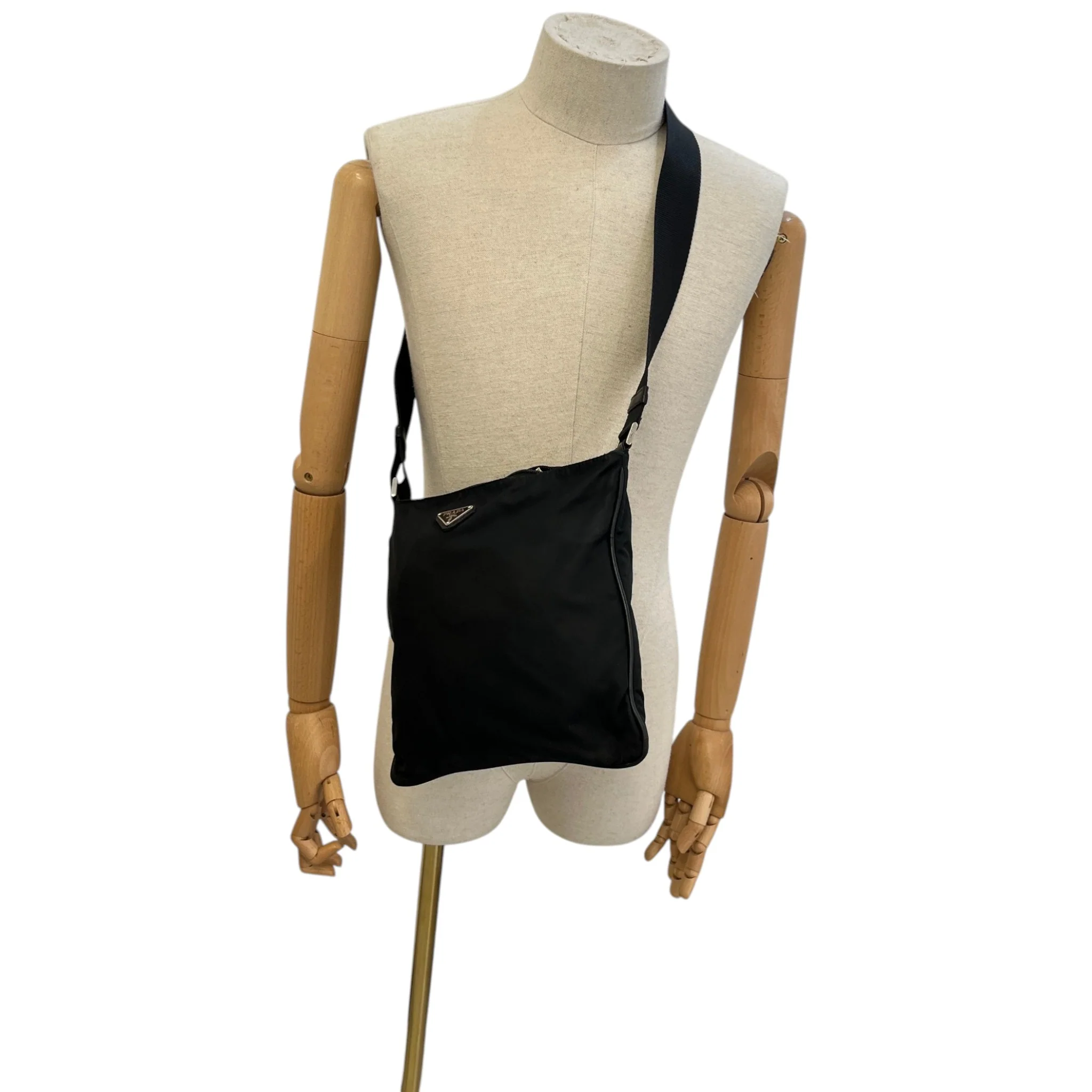 Men's Plaque Logo Messenger Bag Black - Image 2