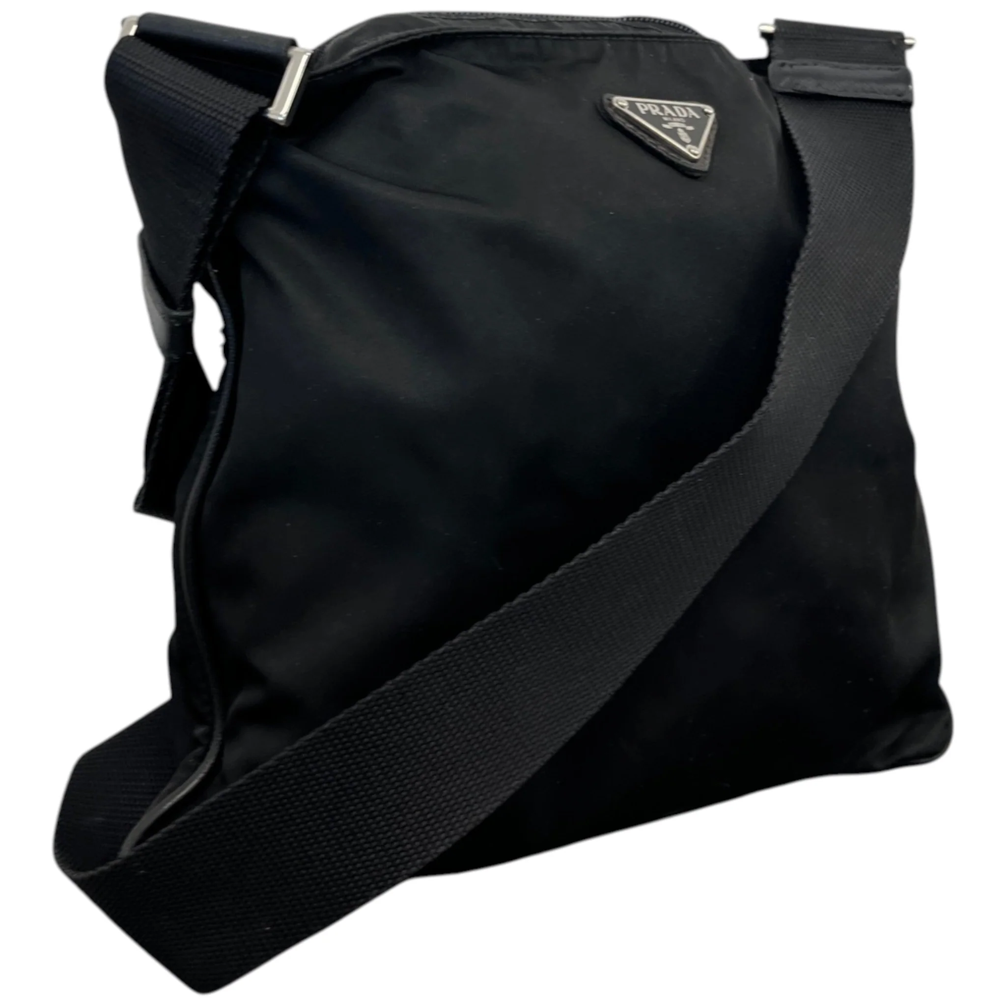 Men's Plaque Logo Messenger Bag Black - Image 4
