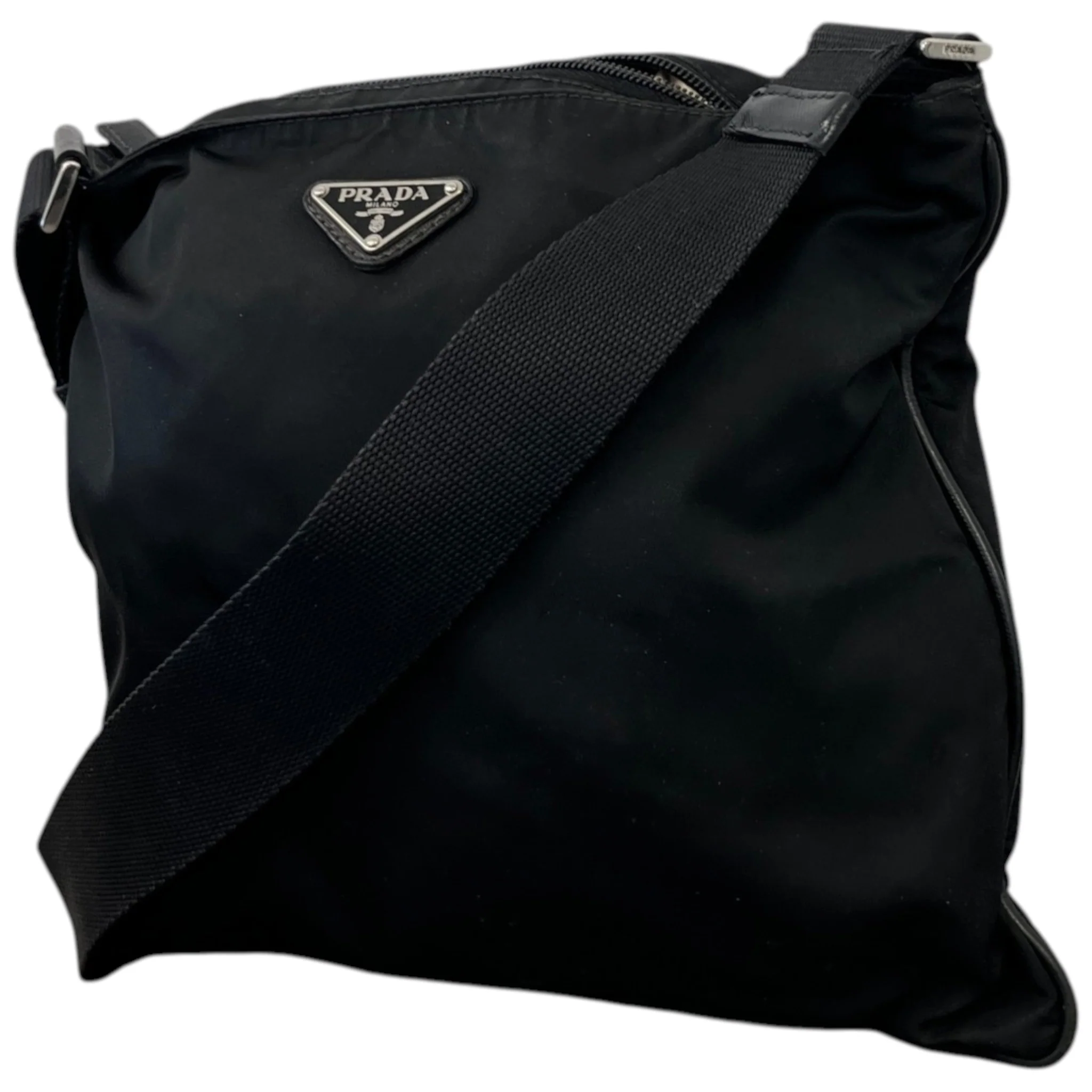 Men's Plaque Logo Messenger Bag Black - Image 5