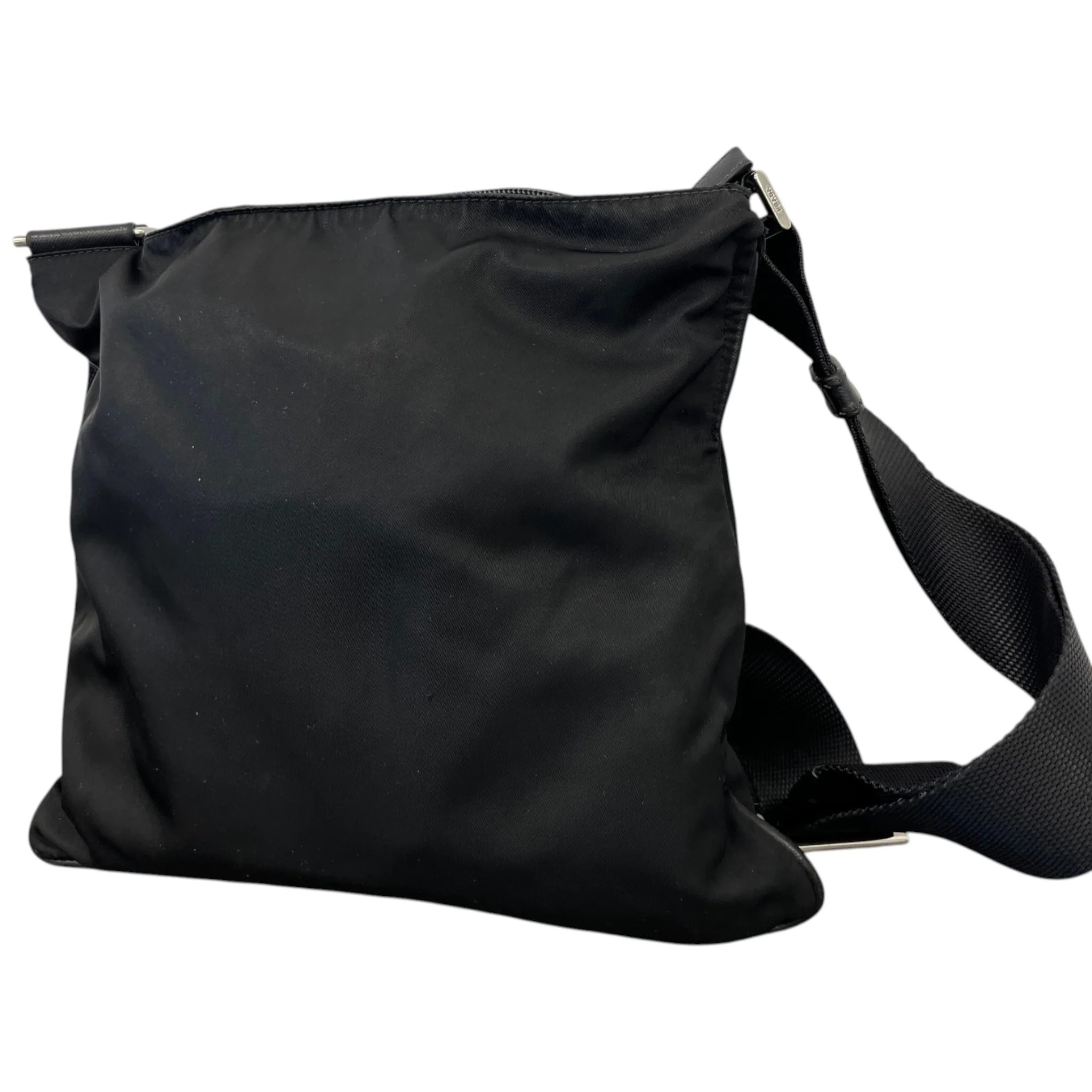 Men's Plaque Logo Messenger Bag Black - Image 7