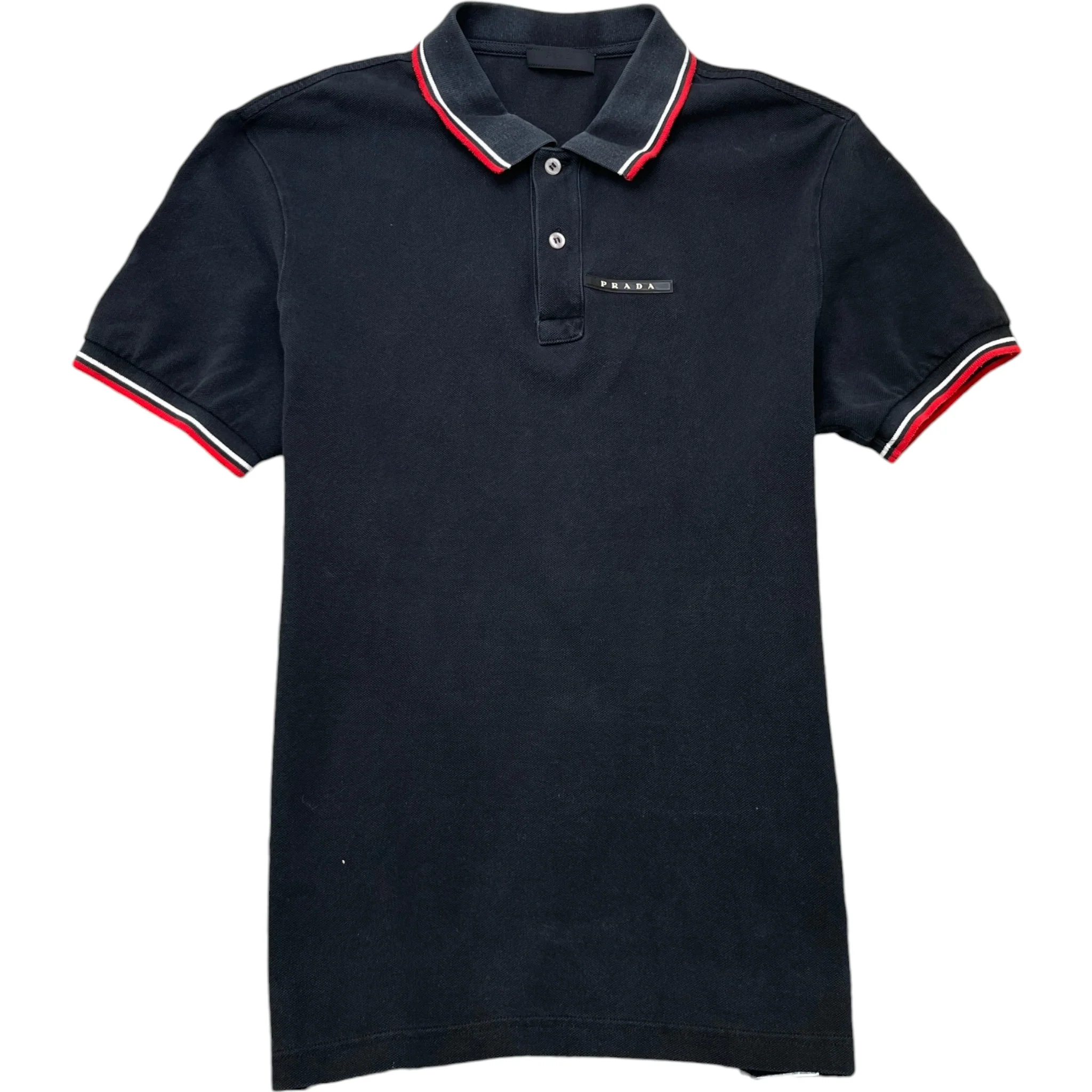 Men's Plaque Logo Polo Shirt Black Size XL