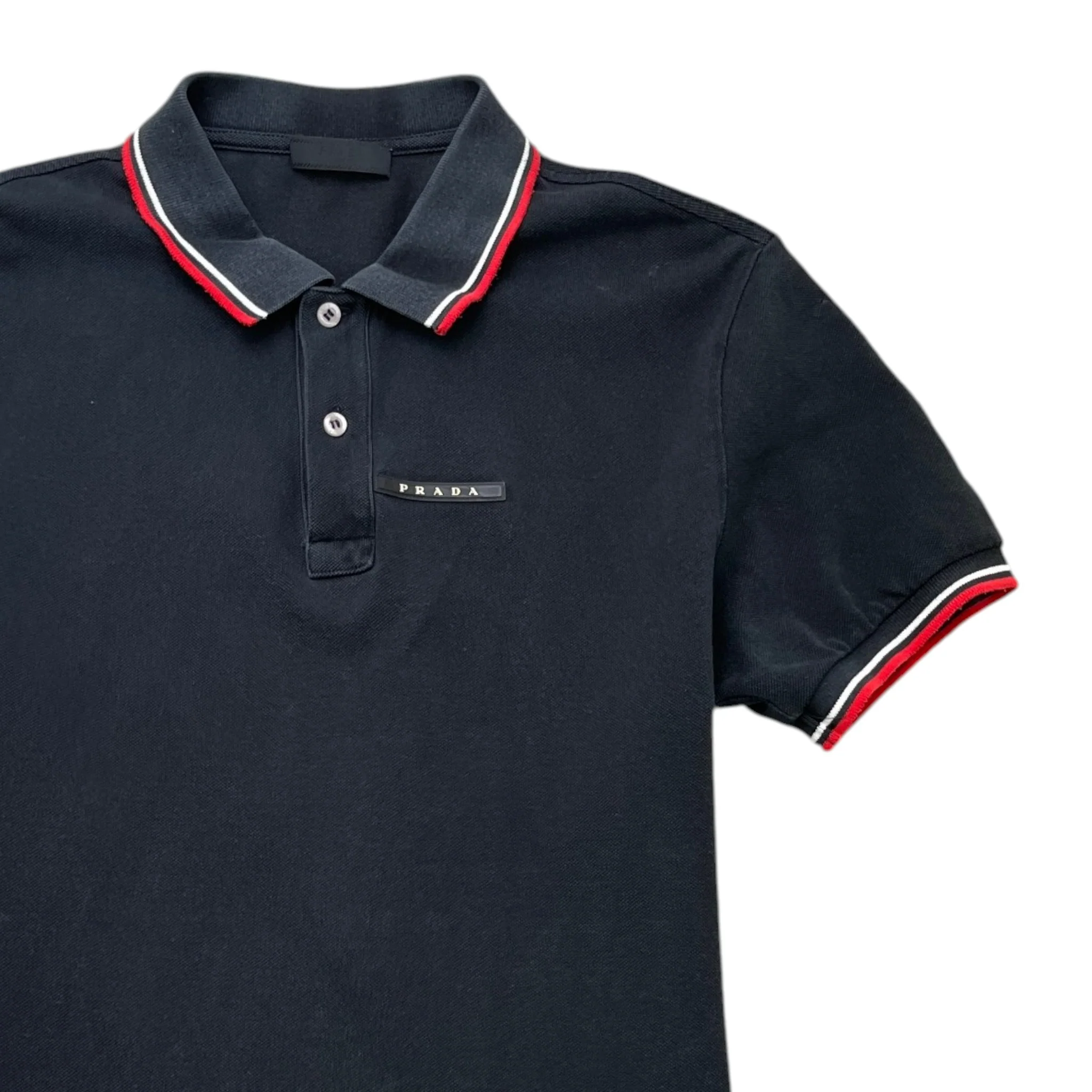 Men's Plaque Logo Polo Shirt Black Size XL - Image 3