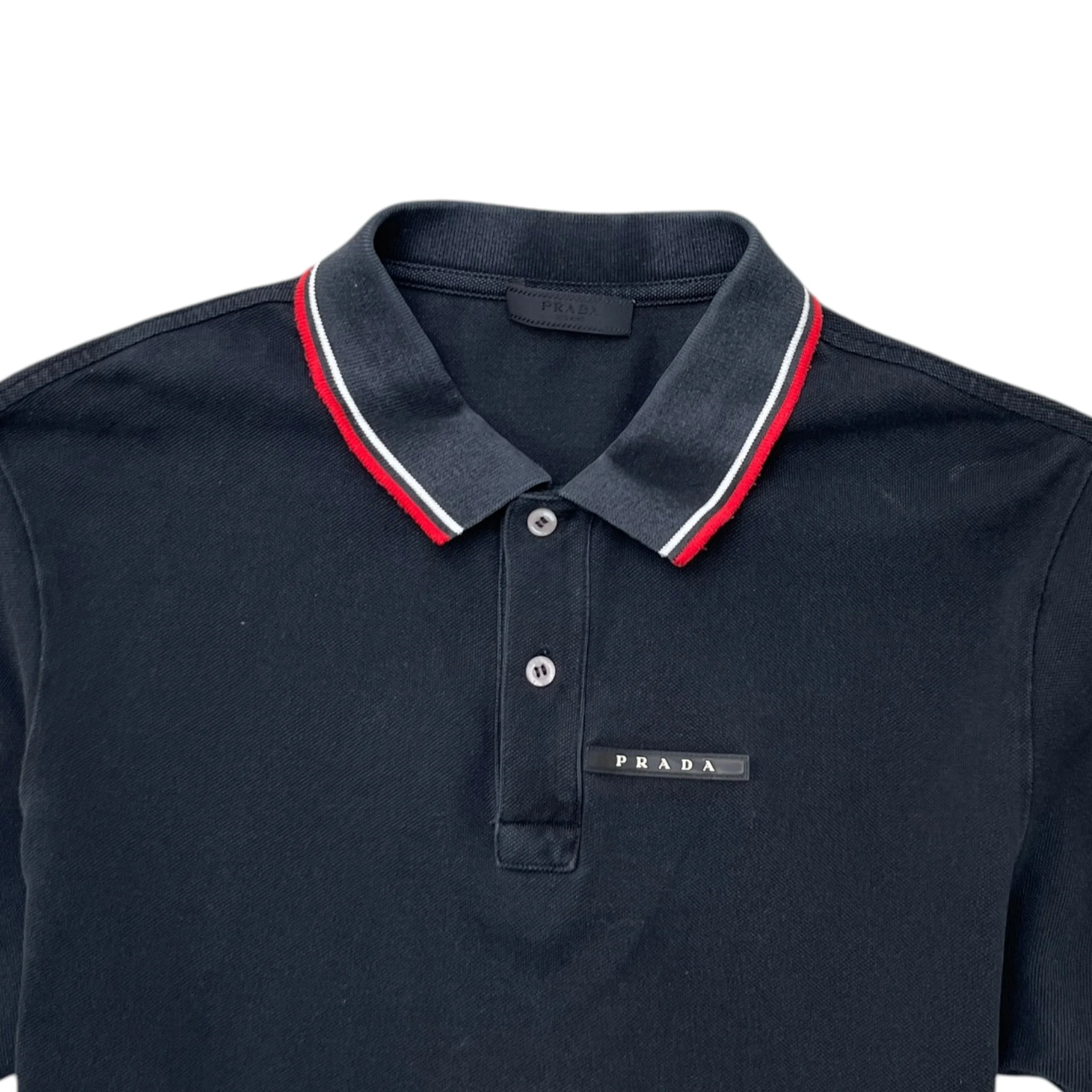 Men's Plaque Logo Polo Shirt Black Size XL - Image 5