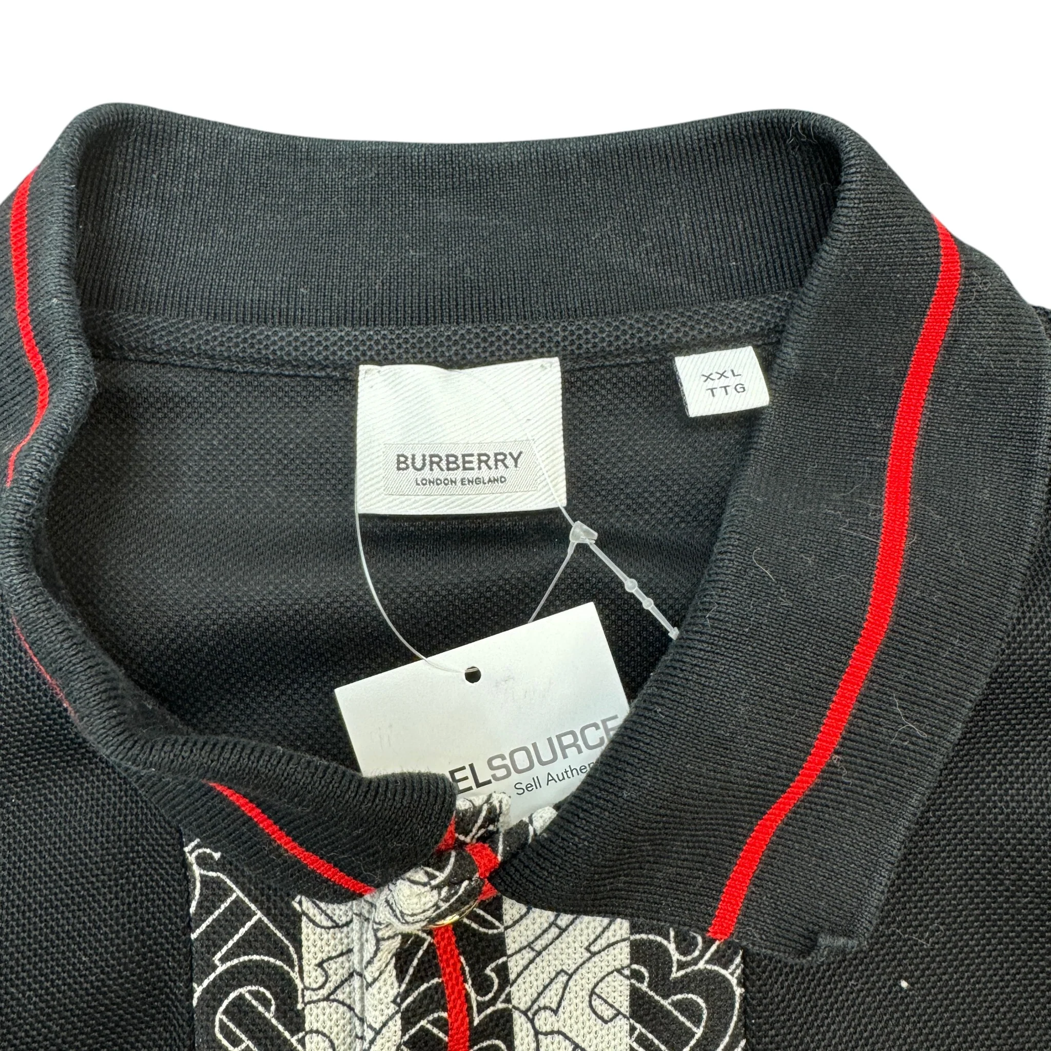 Men's Plaque Logo Polo Shirt Black Size XXL - Image 6