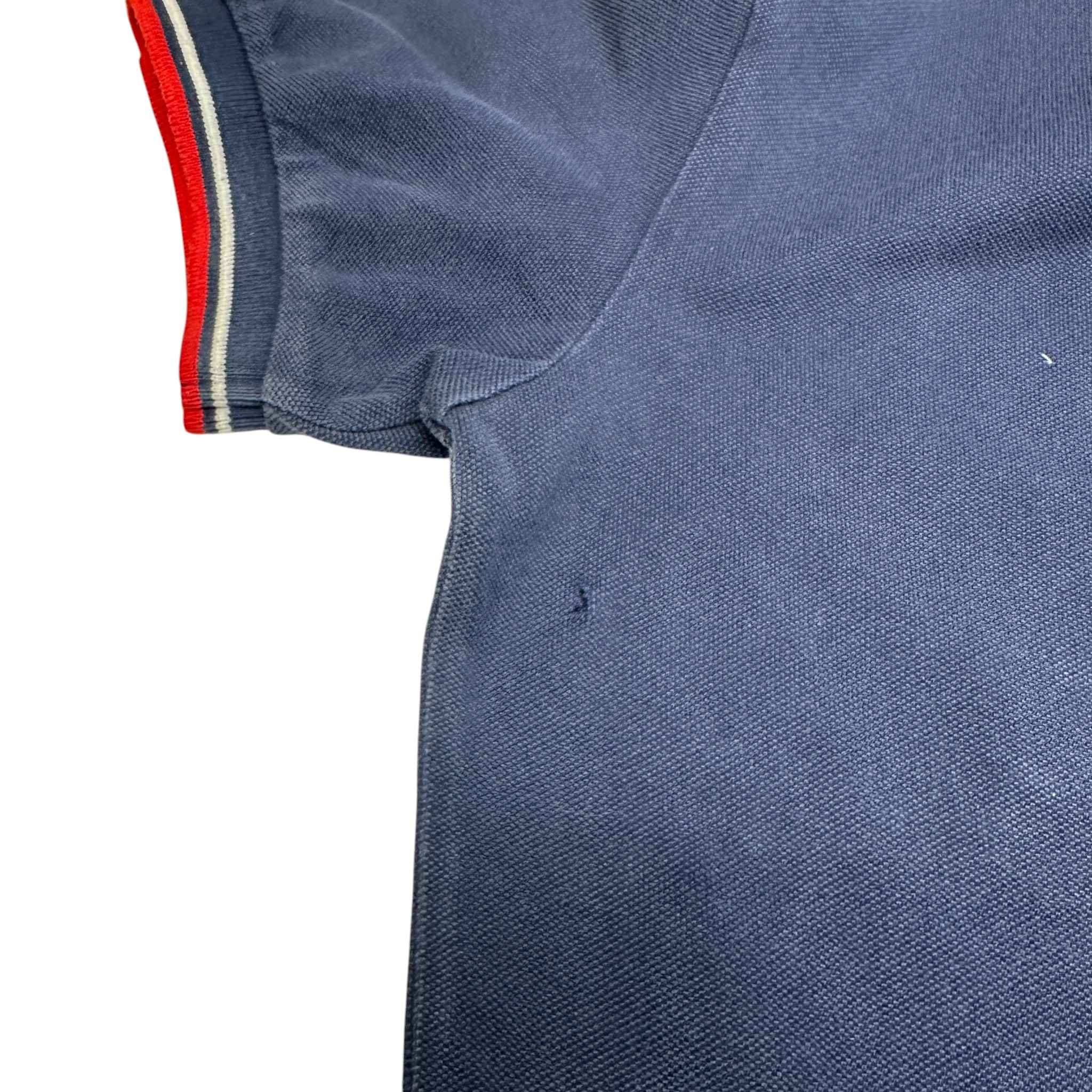 Men's Plaque Logo Polo Shirt Blue Size M - Image 11