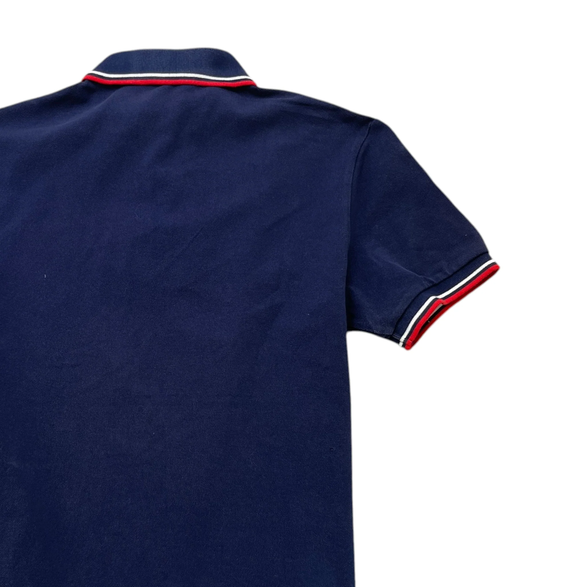 Men's Plaque Logo Polo Shirt Blue Size M - Image 4