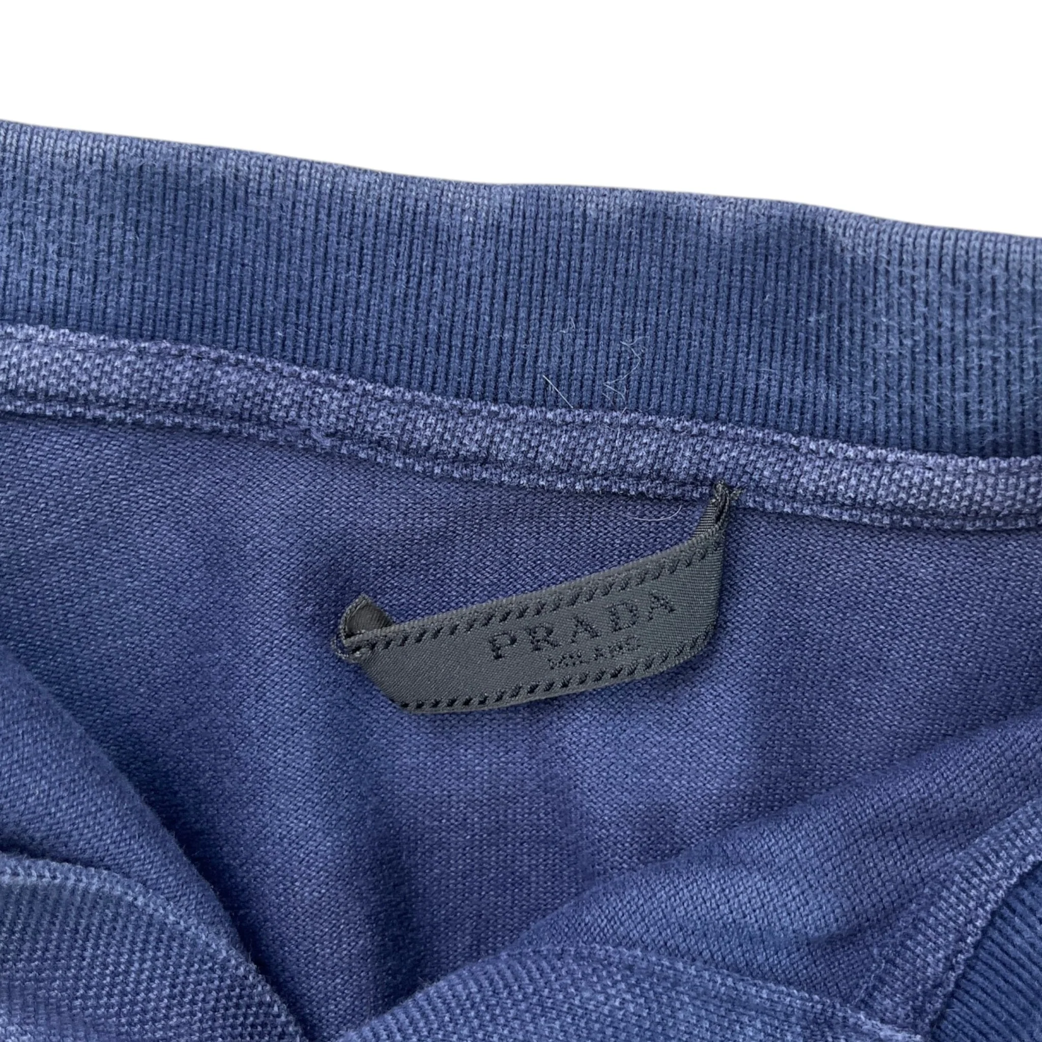 Men's Plaque Logo Polo Shirt Blue Size M - Image 7