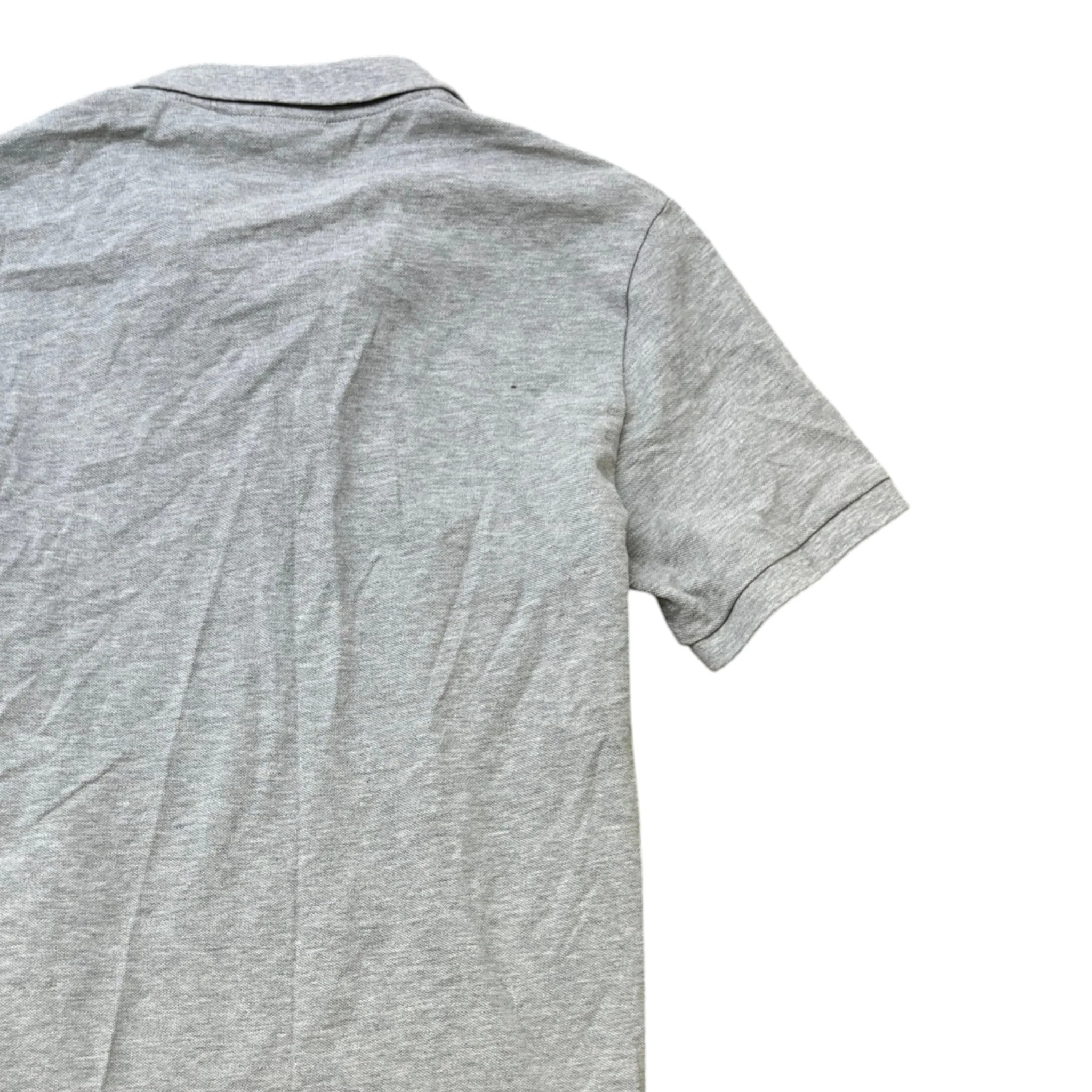 Men's Plaque Logo Polo Shirt Grey Size L - Image 4