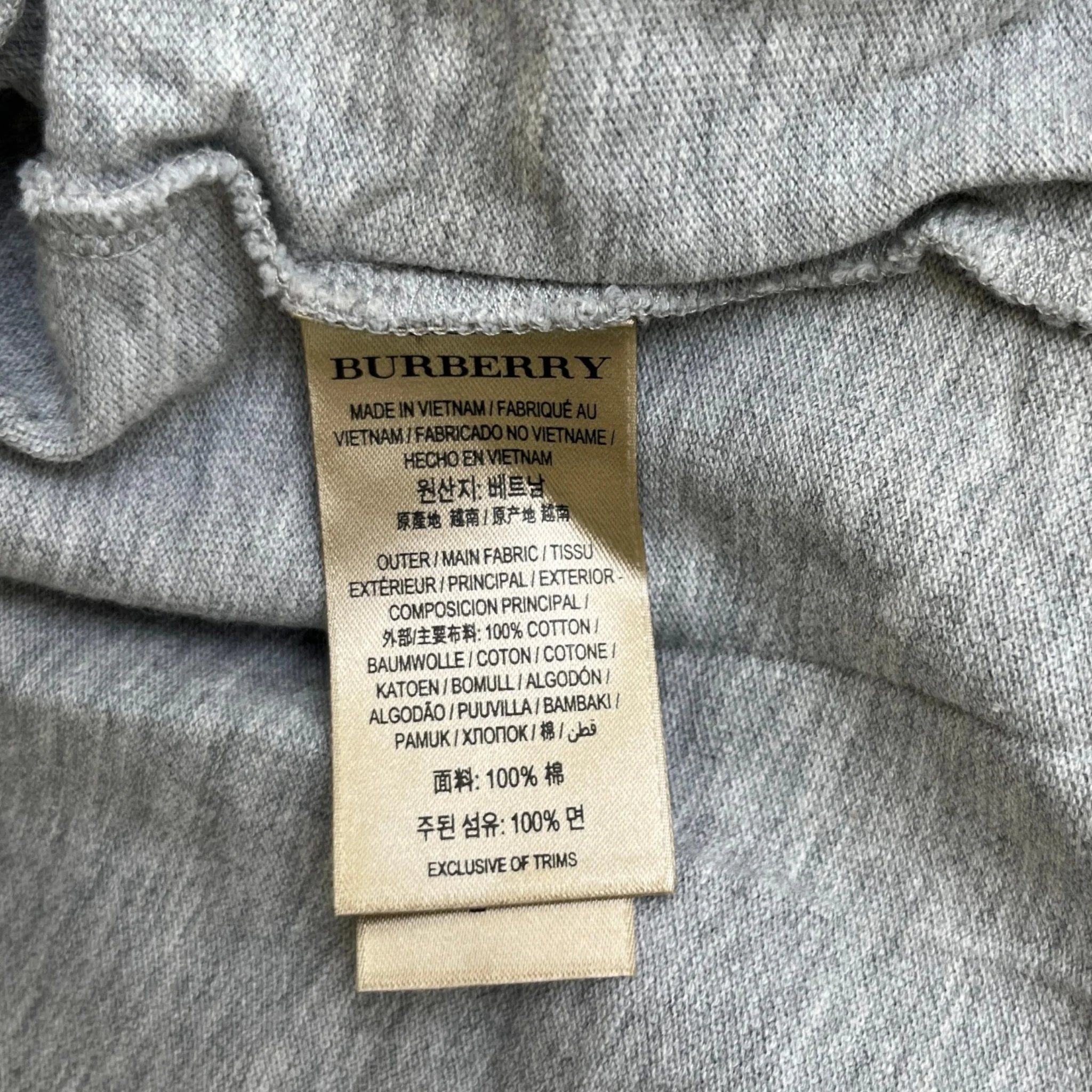 Men's Plaque Logo Polo Shirt Grey Size L - Image 7
