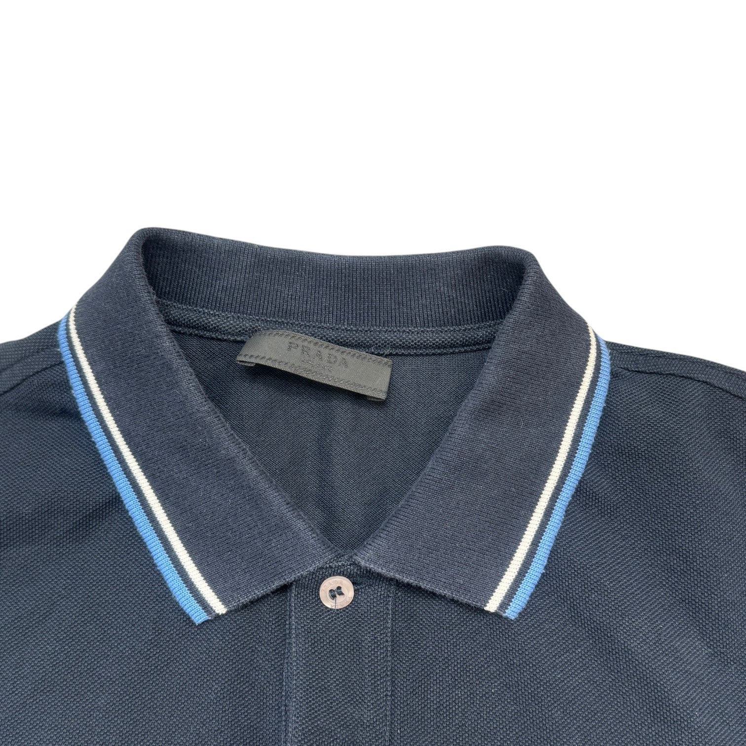 Men's Plaque Logo Polo Shirt Navy Size L - Image 5